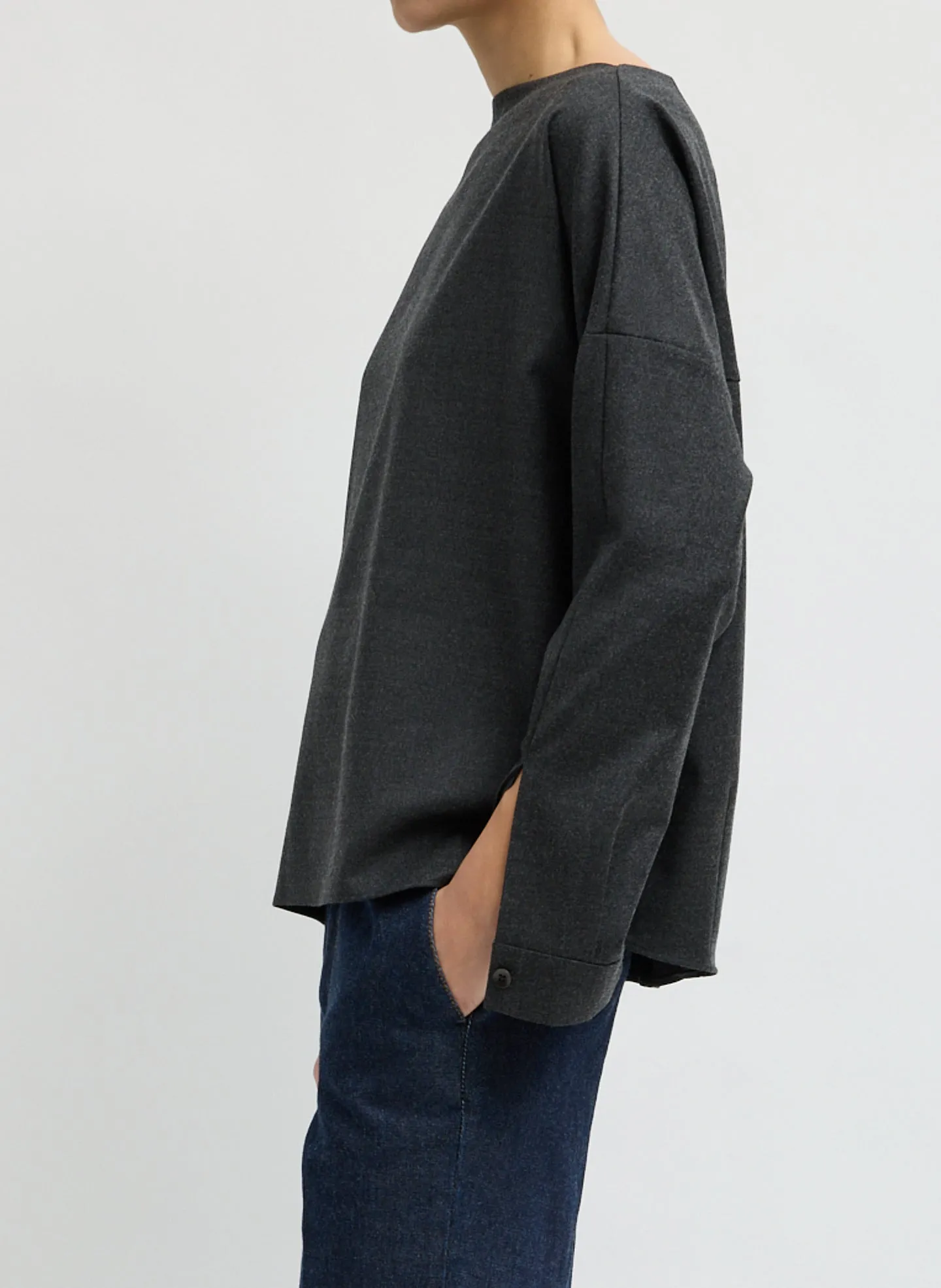 Cozy Flannel Boatneck Dolman Sleeve Top sold by Tibi product image thumbnail 2
