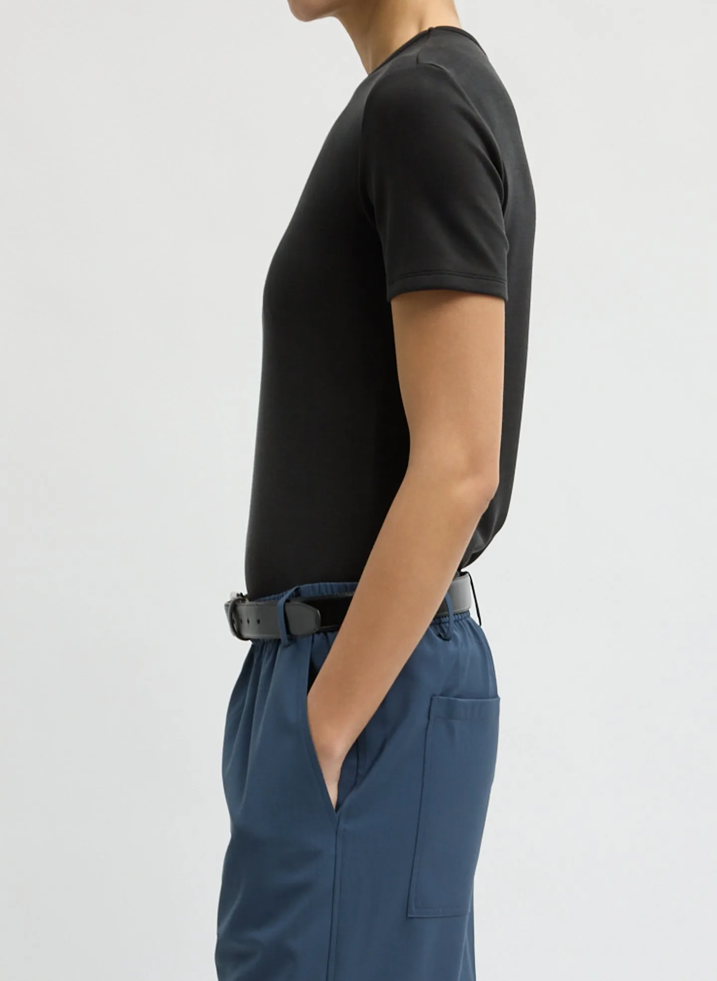 Feather Weight Viscose Neoprene Slim T-Shirt sold by Tibi product image thumbnail 2