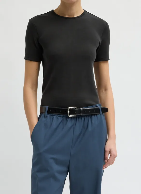 Feather Weight Viscose Neoprene Slim T-Shirt made by Tibi