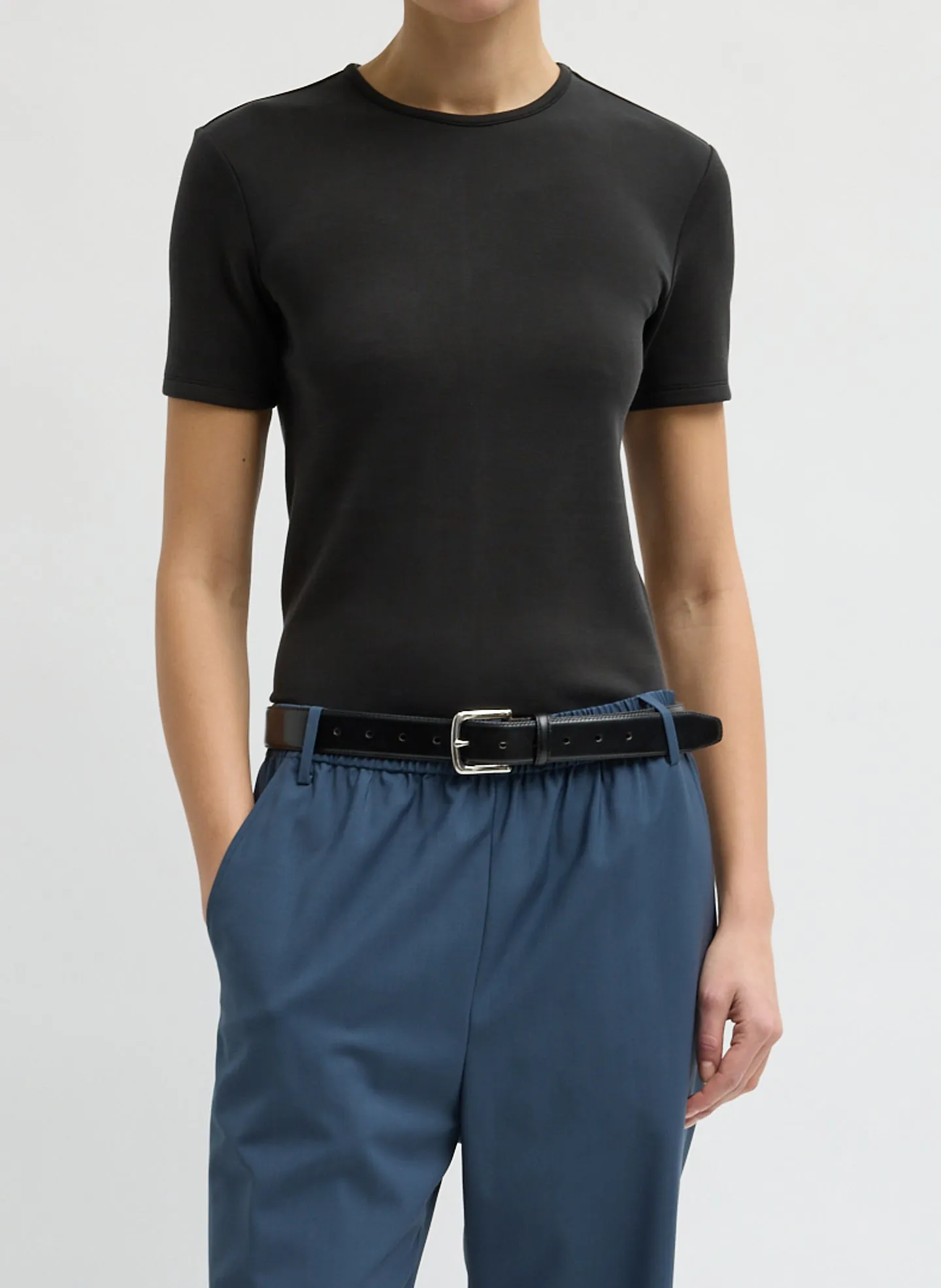 Feather Weight Viscose Neoprene Slim T-Shirt sold by Tibi