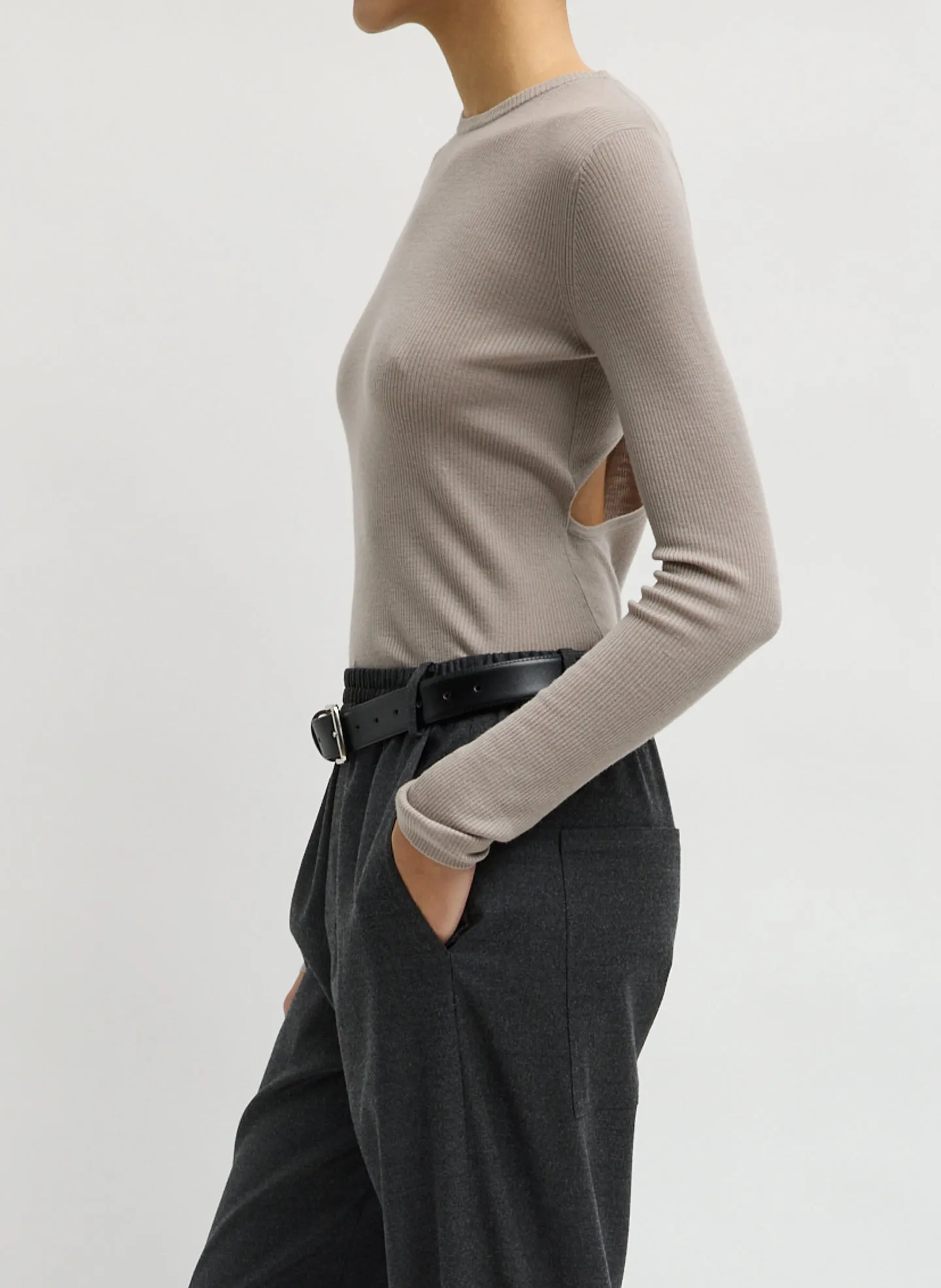 Feather Weight Ribbed Crewneck sold by Tibi product image thumbnail 2