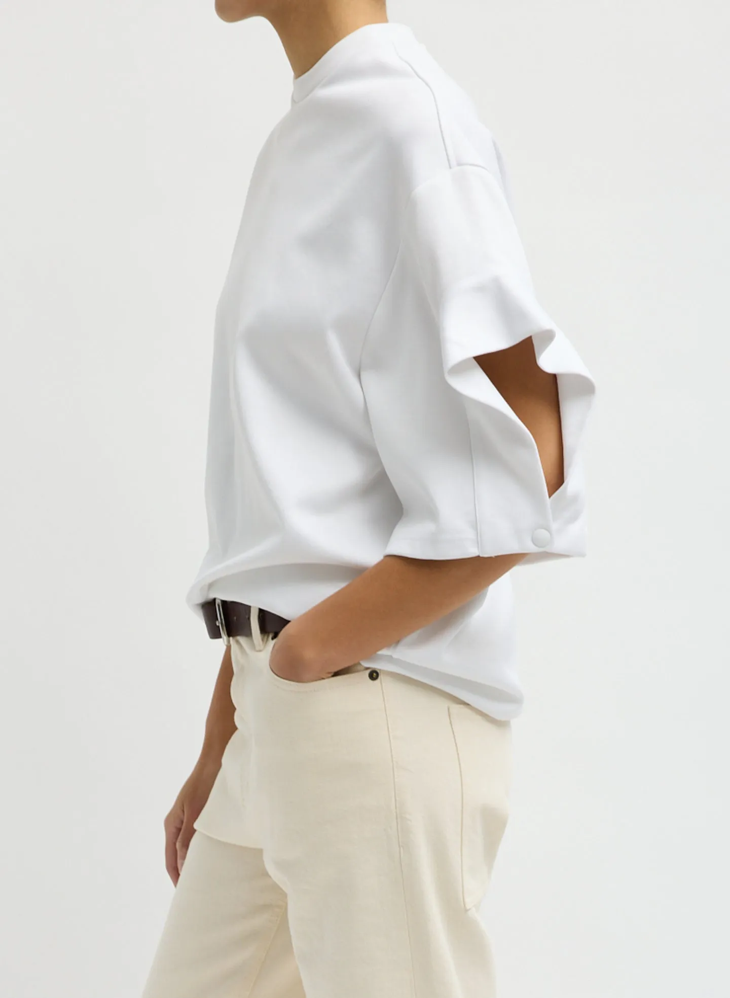 Active Knit Easy Drape Sleeve T-Shirt sold by Tibi product image thumbnail 2