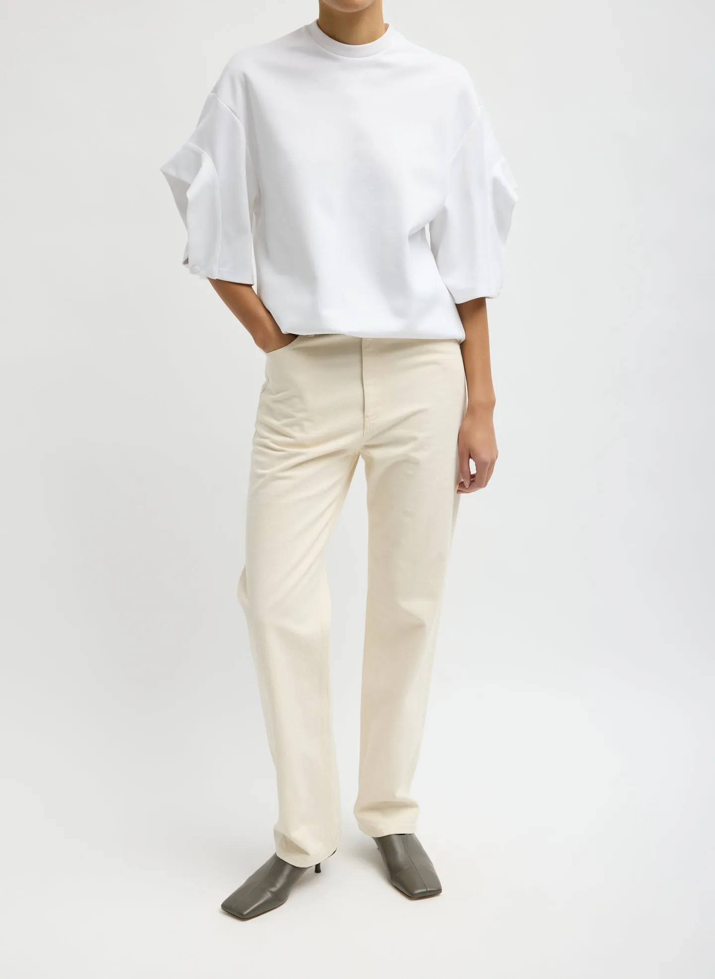 Active Knit Easy Drape Sleeve T-Shirt sold by Tibi product image thumbnail 4