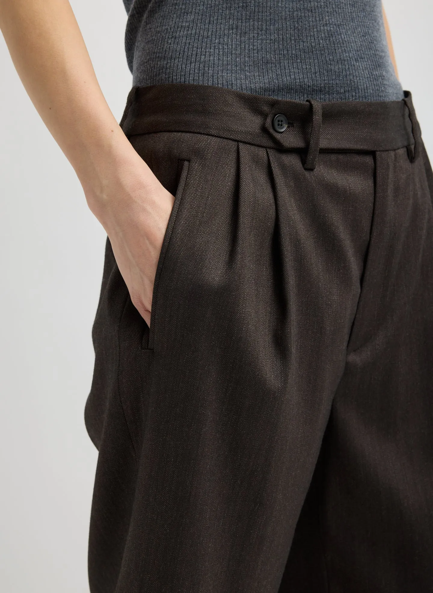 Herringbone Suiting Trouser Short sold by Tibi product image thumbnail 5