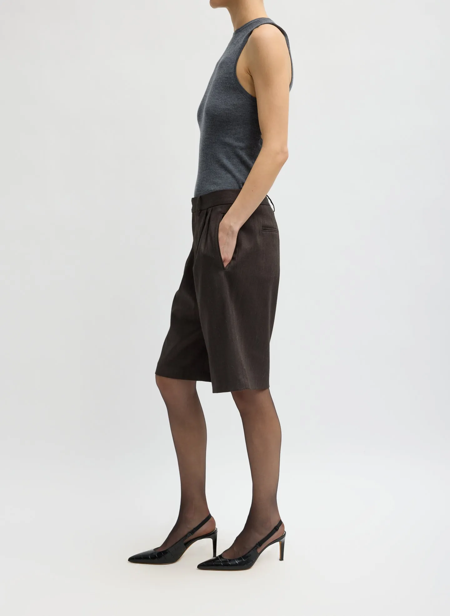 Herringbone Suiting Trouser Short sold by Tibi product image thumbnail 3