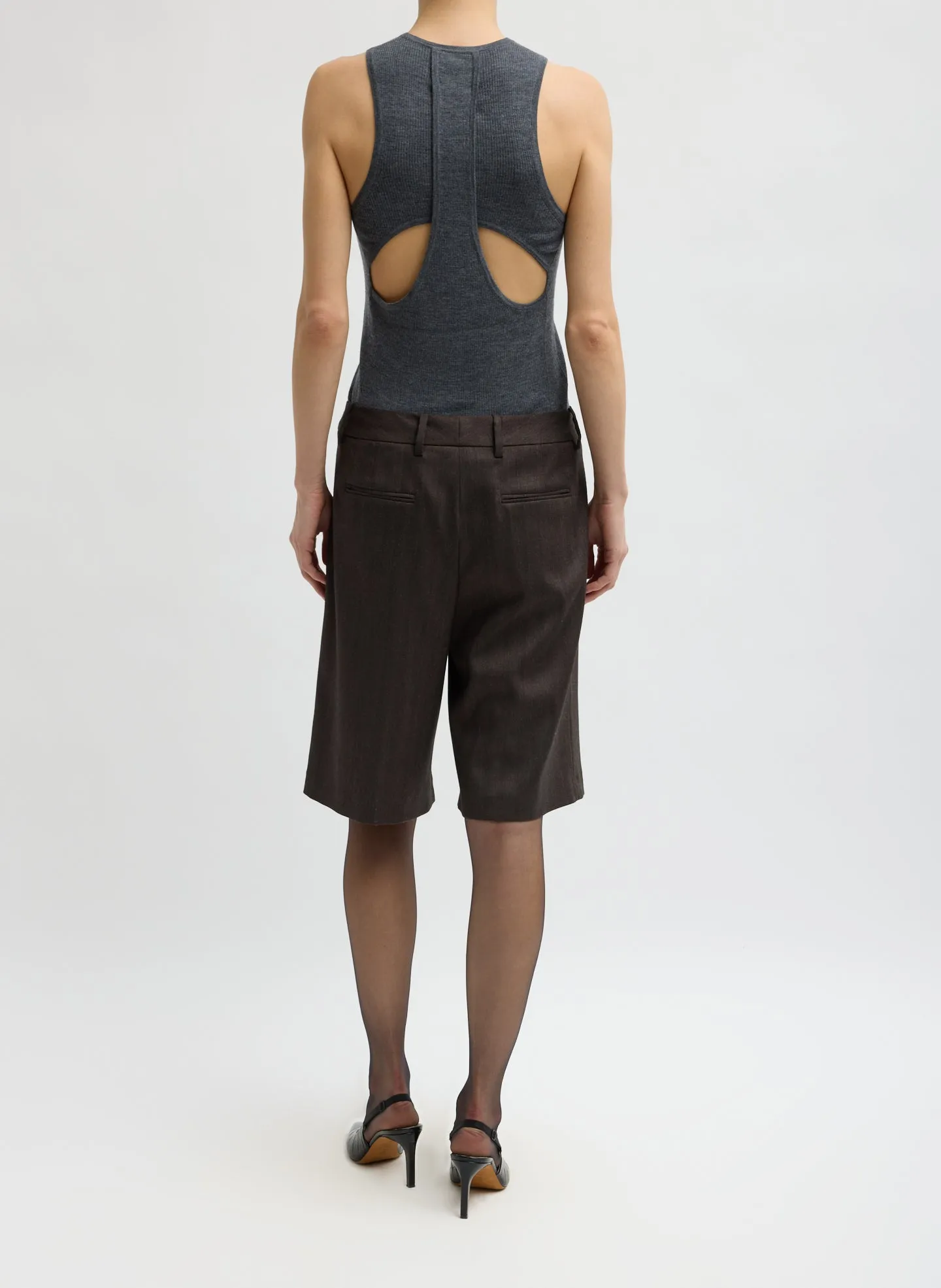 Herringbone Suiting Trouser Short sold by Tibi product image thumbnail 4