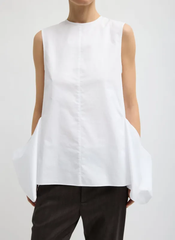 Eco Poplin Side Drape Top made by Tibi