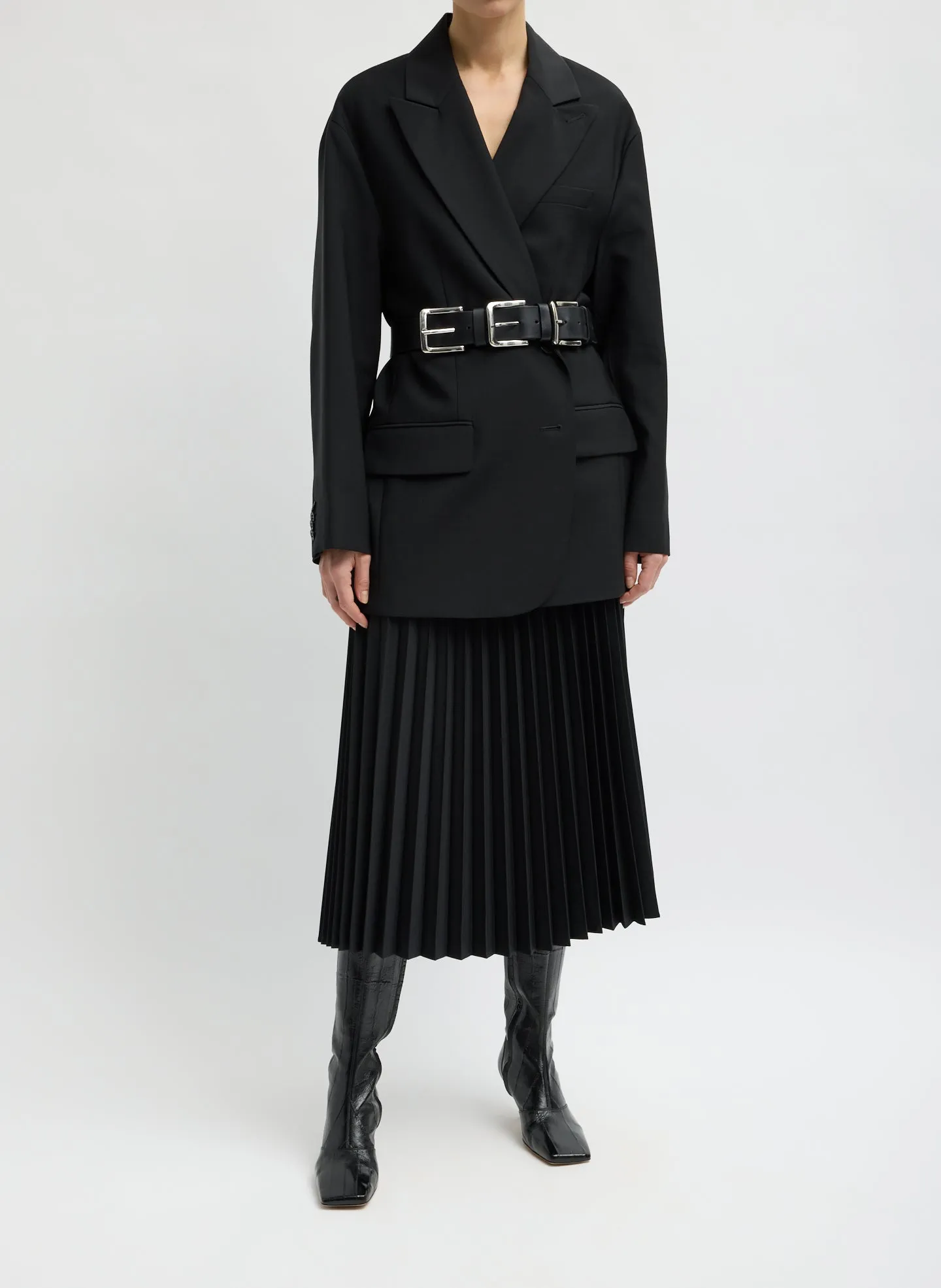 Triple Buckle Arthur Leather Belt sold by Tibi product image thumbnail 2