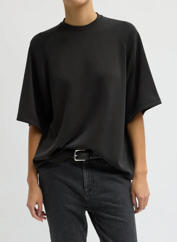 Feather Weight Viscose Neoprene Baseball T-Shirt made by Tibi