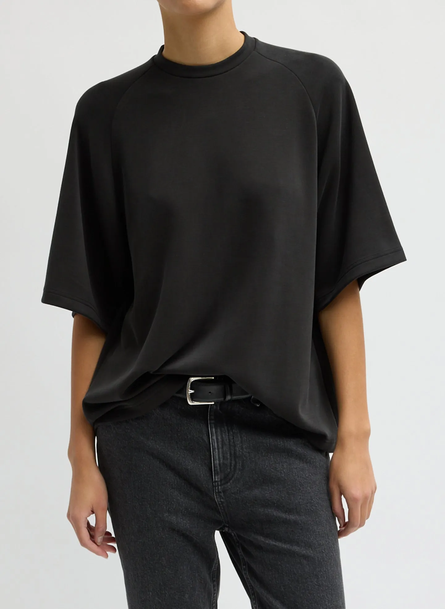 Feather Weight Viscose Neoprene Baseball T-Shirt sold by Tibi