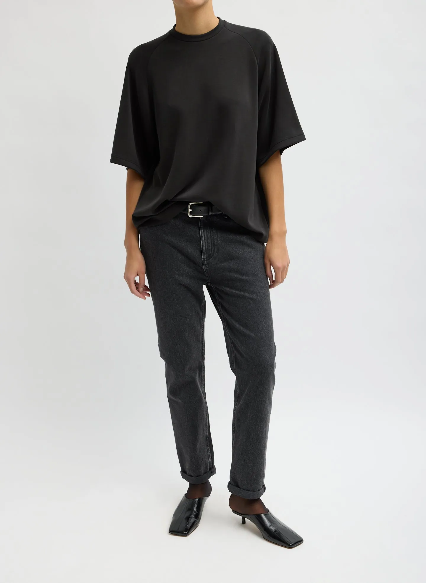 Feather Weight Viscose Neoprene Baseball T-Shirt sold by Tibi product image thumbnail 4