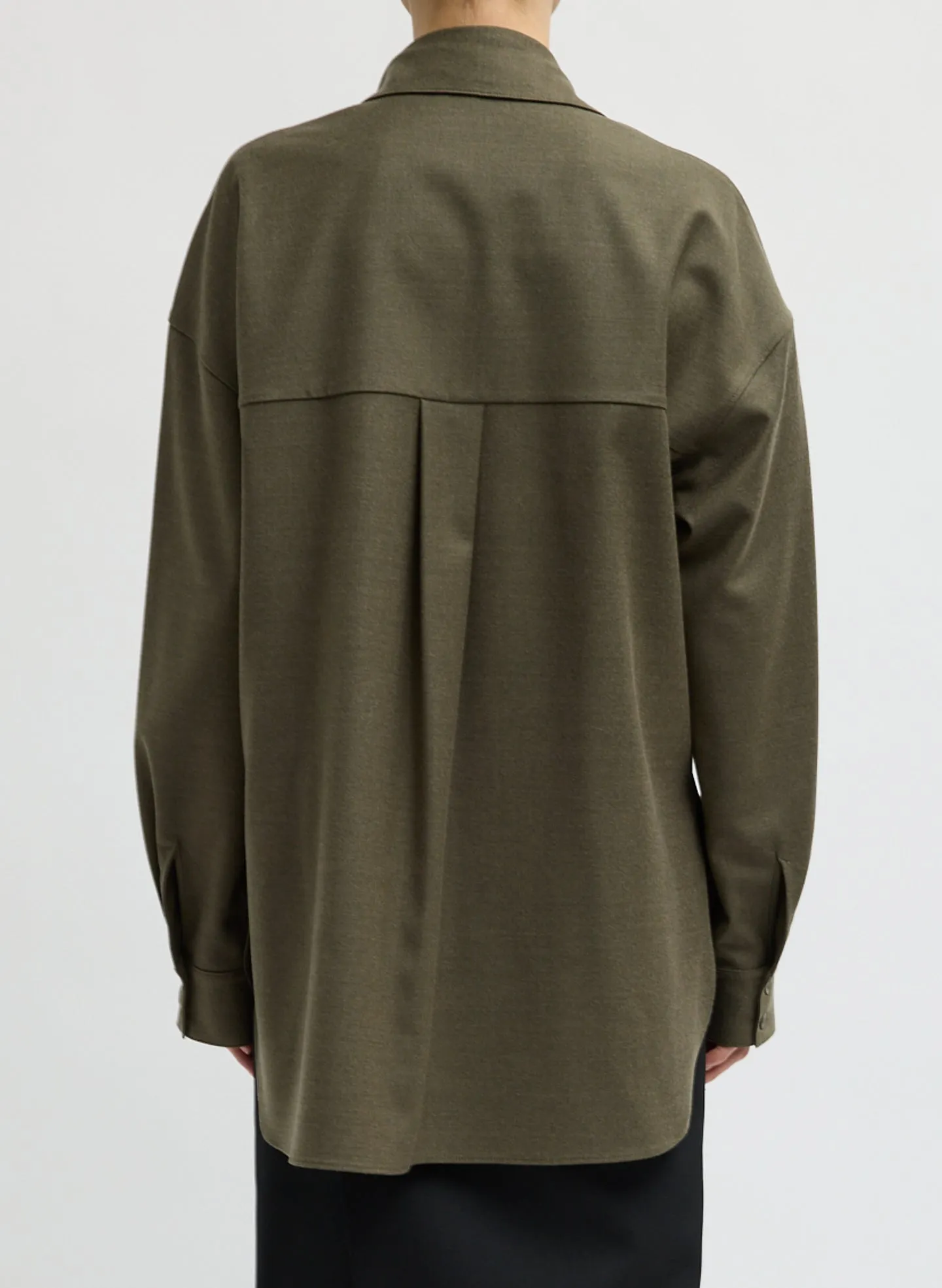 Cozy Flannel Long Sleeve Shirt with Overlap Detail sold by Tibi product image thumbnail 5