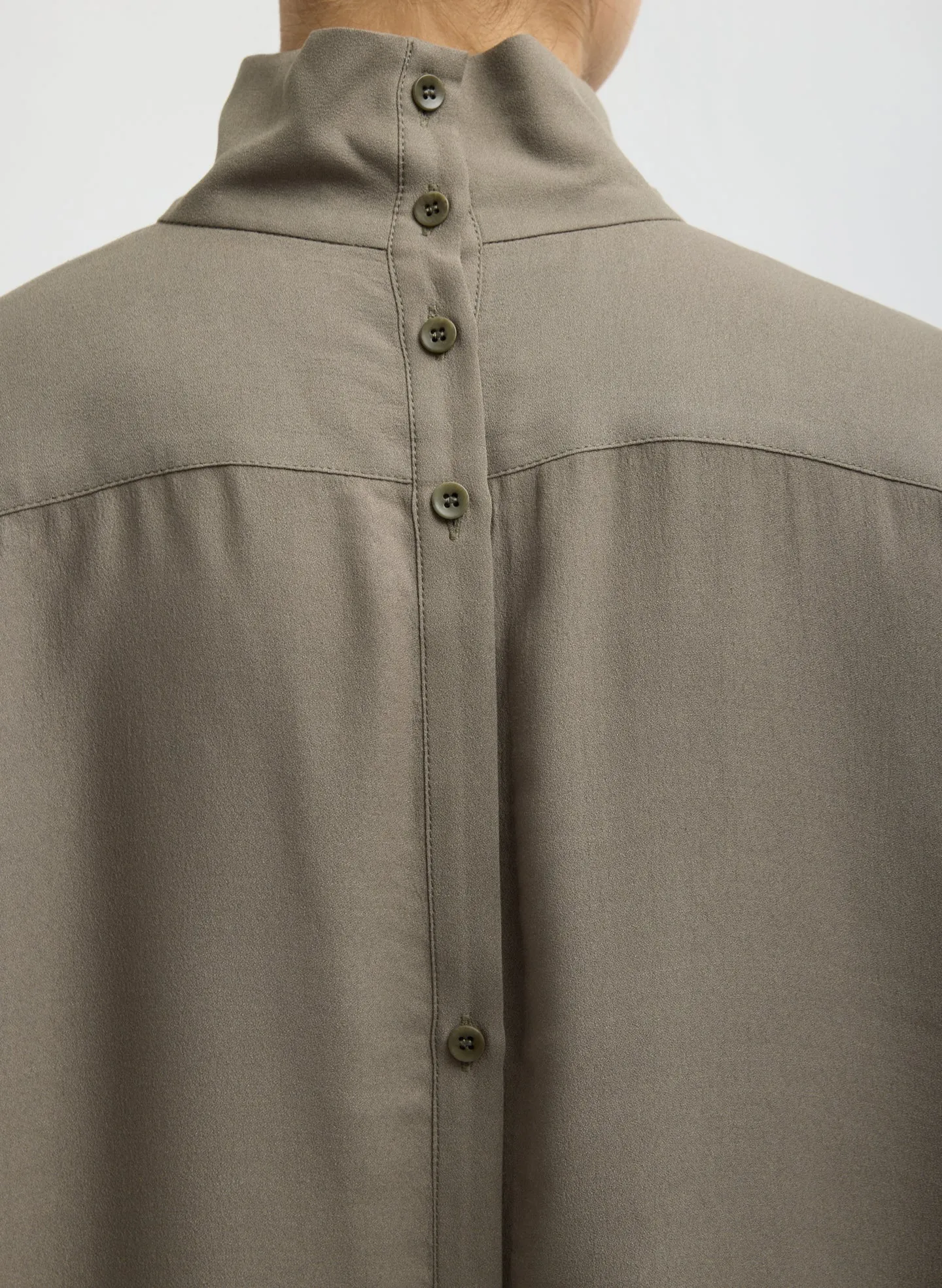 Feather Weight Eco Crepe Funnel Neck Shirt sold by Tibi product image thumbnail 5
