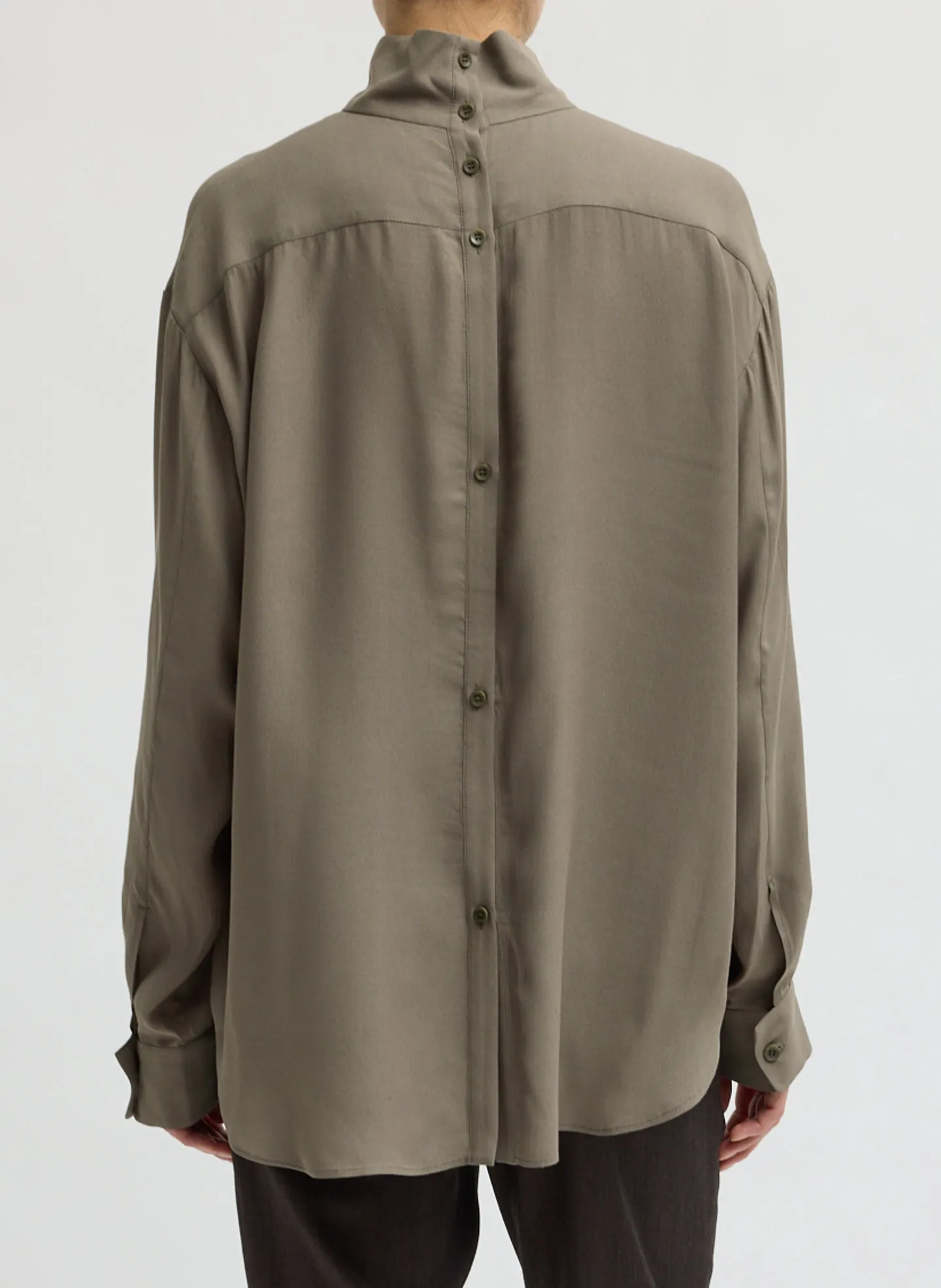 Feather Weight Eco Crepe Funnel Neck Shirt sold by Tibi product image thumbnail 3