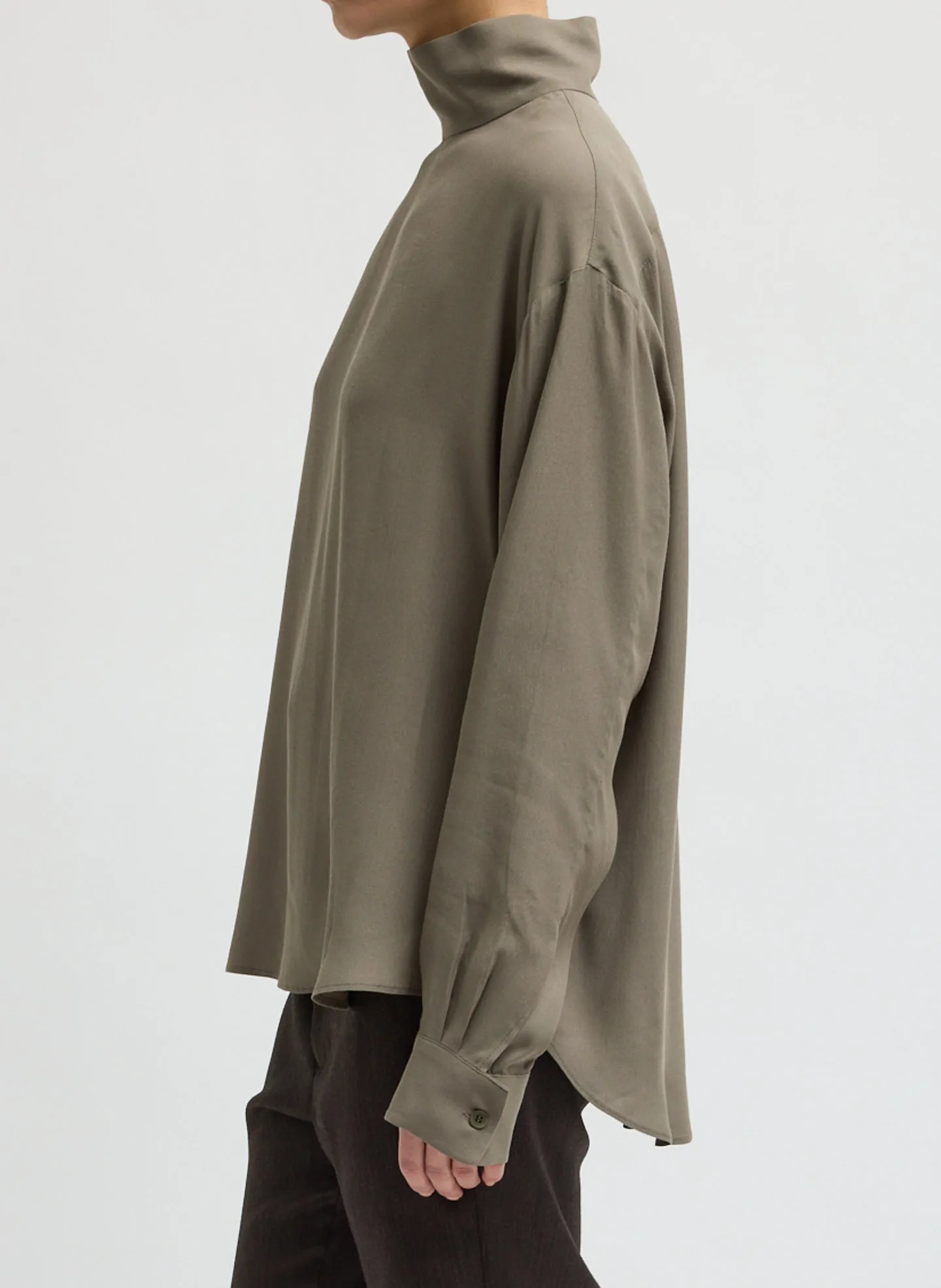 Feather Weight Eco Crepe Funnel Neck Shirt sold by Tibi product image thumbnail 2