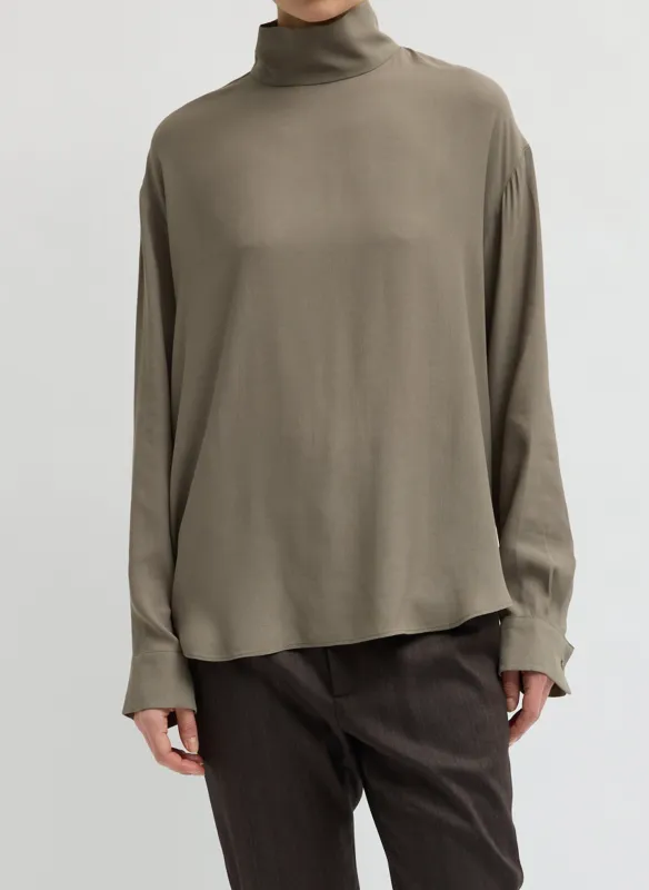 Feather Weight Eco Crepe Funnel Neck Shirt made by Tibi