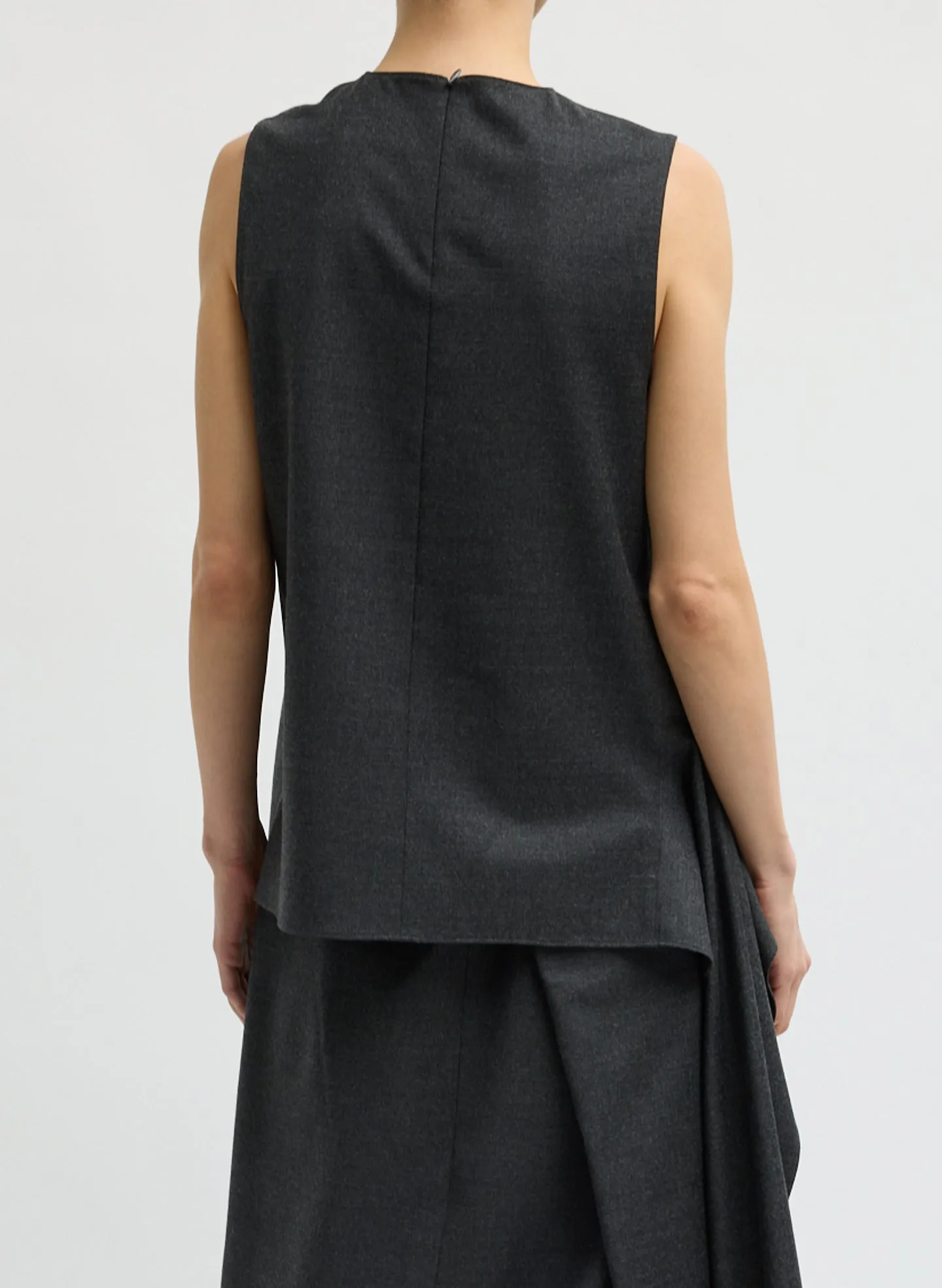 Cozy Flannel Asymmetrical Sleeveless Top sold by Tibi product image thumbnail 5