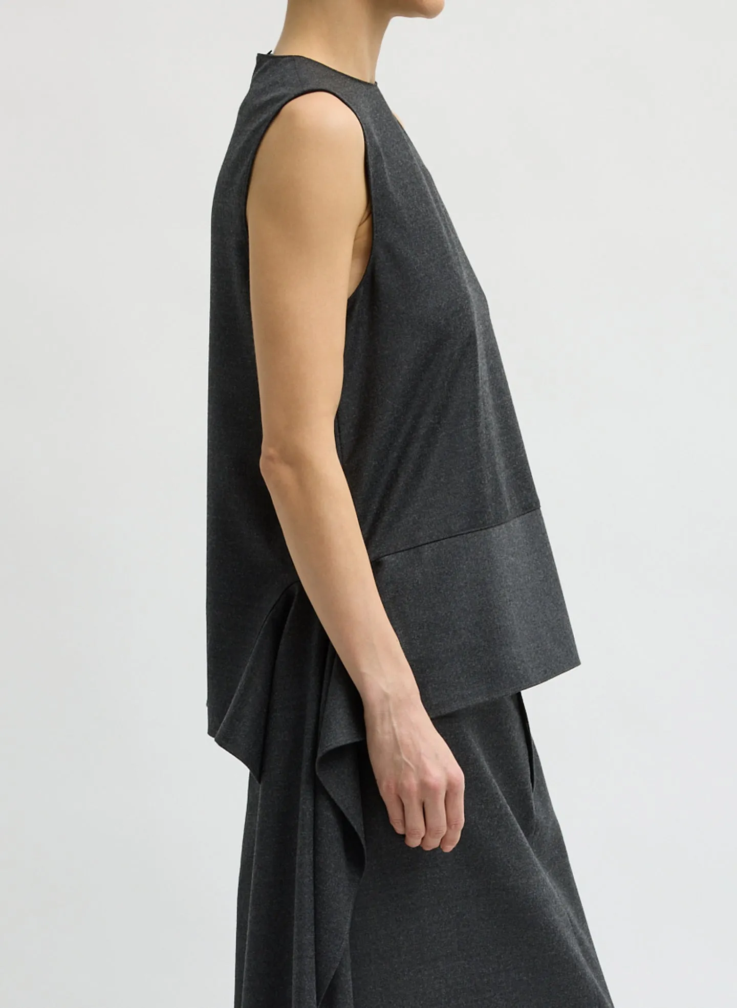 Cozy Flannel Asymmetrical Sleeveless Top sold by Tibi product image thumbnail 3
