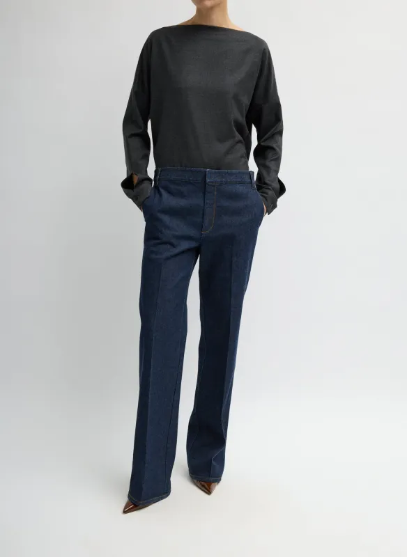 Indigo Denim Pat Trouser Jean made by Tibi