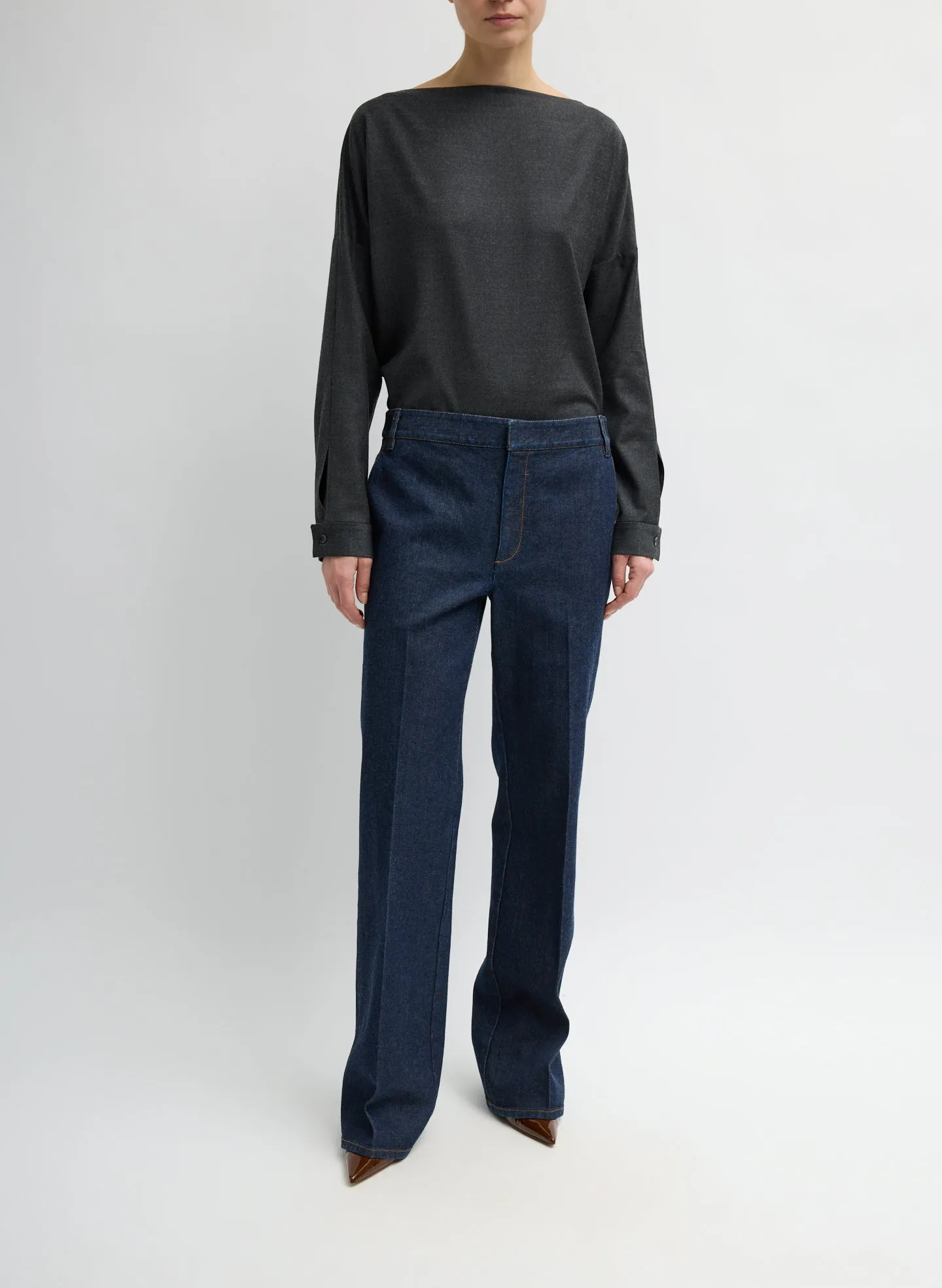 Indigo Denim Pat Trouser Jean sold by Tibi product image thumbnail 3