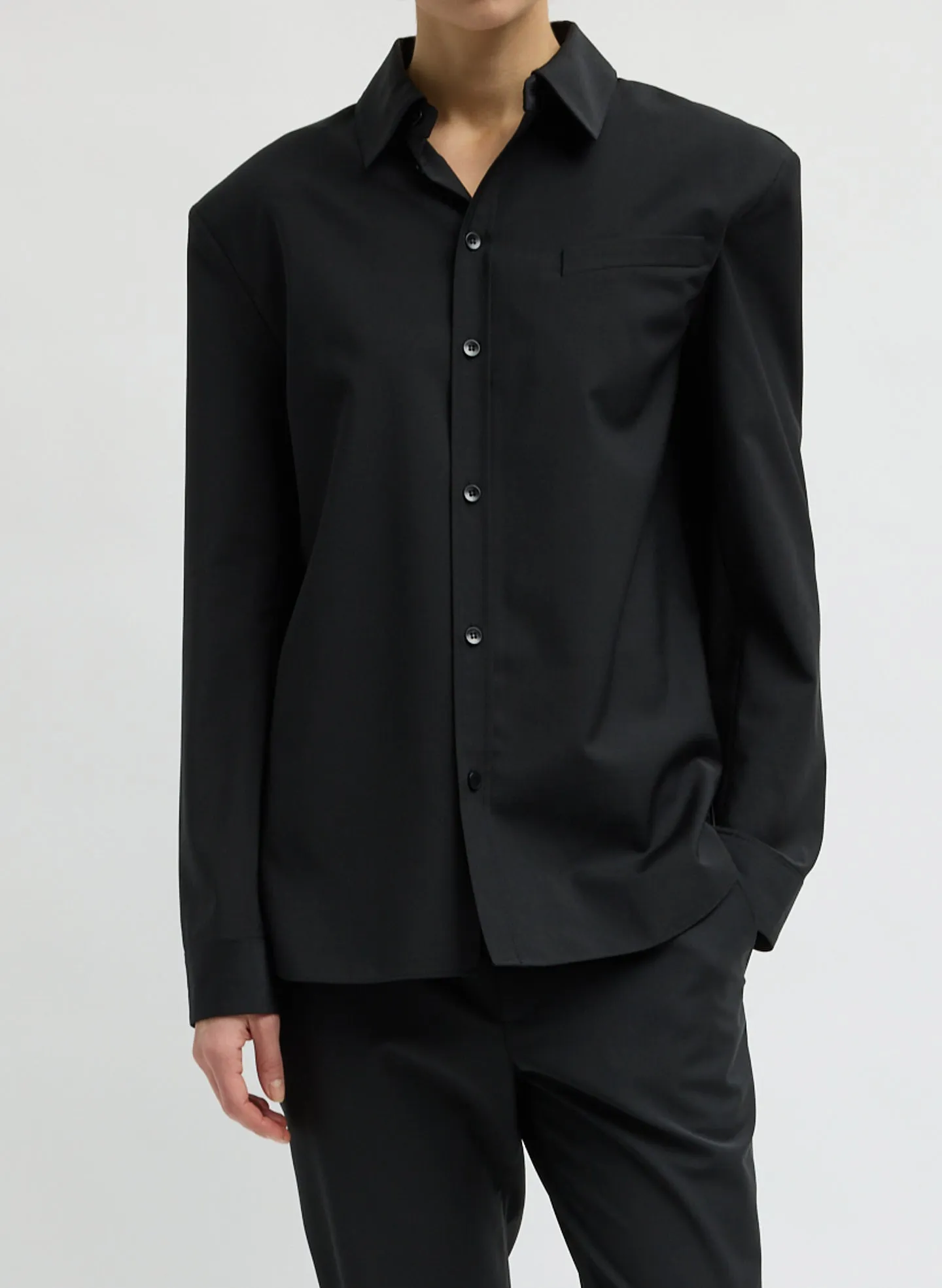 Recycled Tropical Wool Detached Shirt sold by Tibi