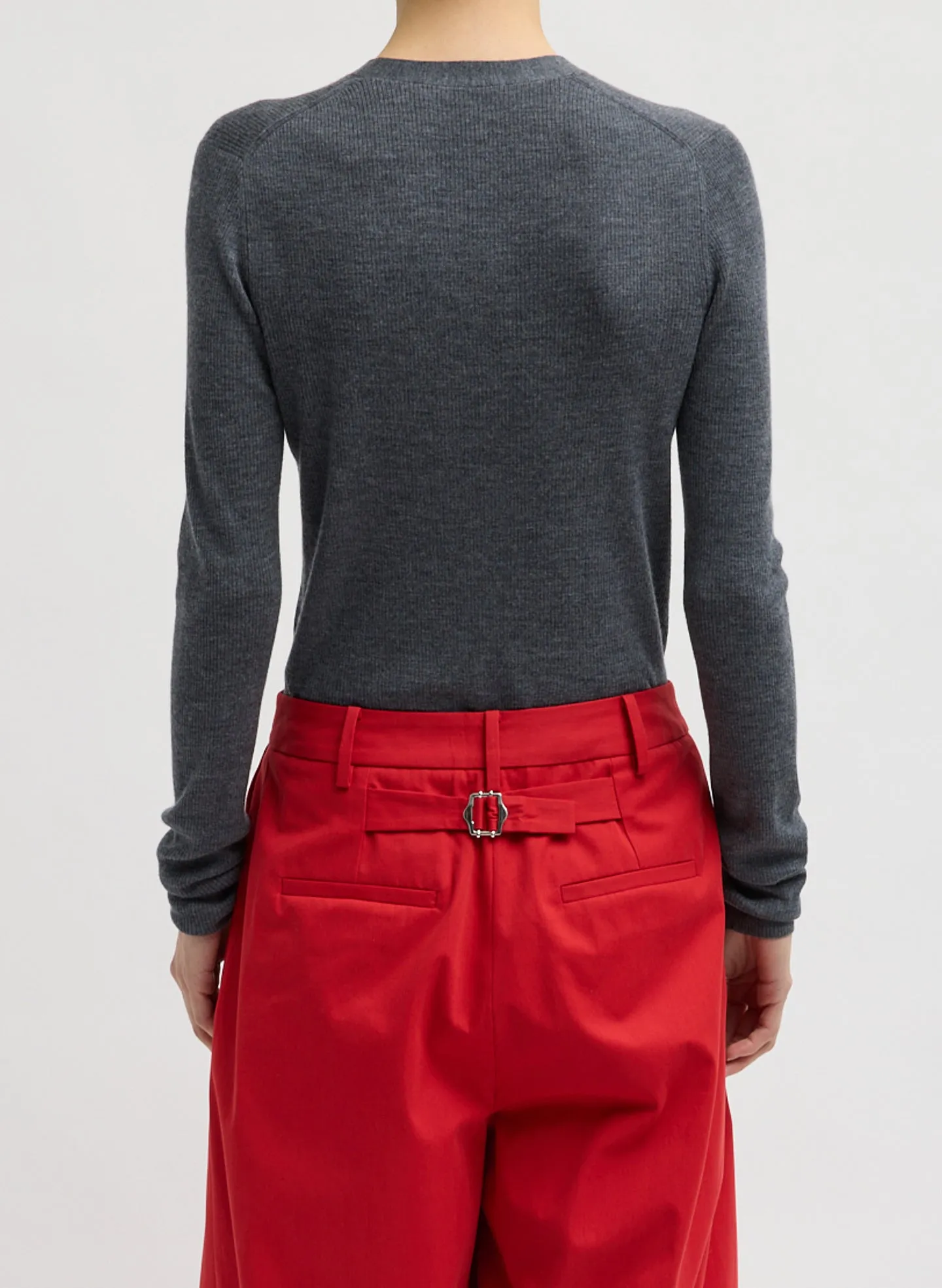 Feather Weight Ribbed V-Neck Slim Cardigan sold by Tibi product image thumbnail 3