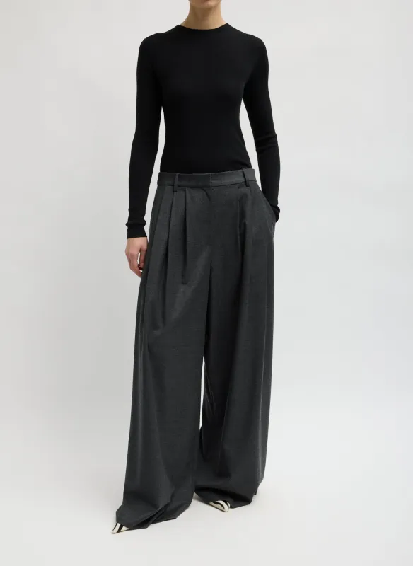Cozy Flannel Triple Pleat Pant made by Tibi
