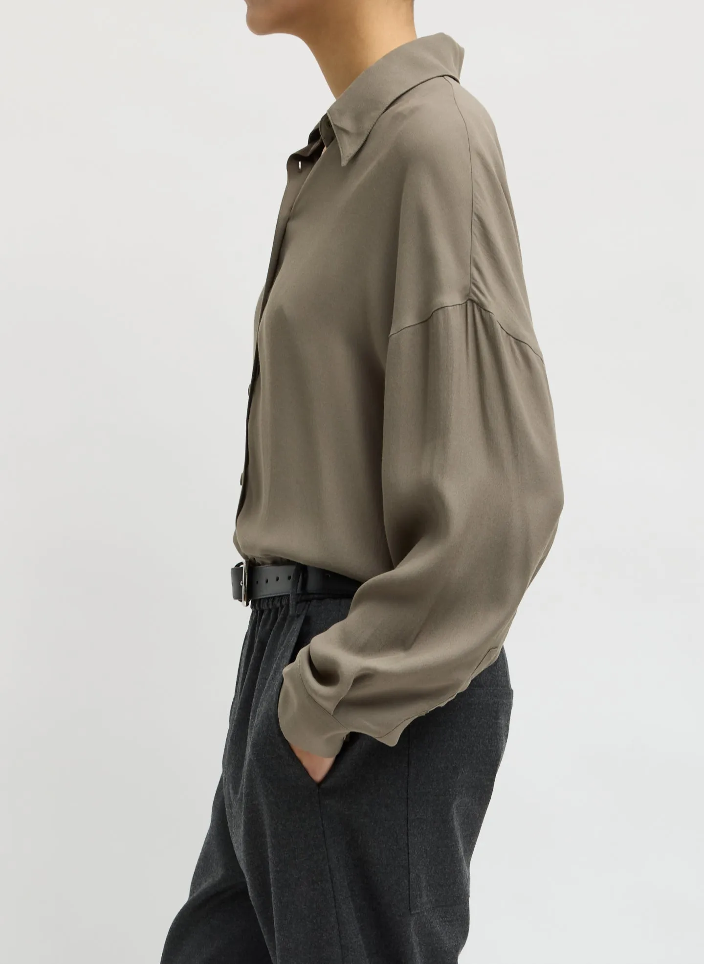 Feather Weight Eco Crepe Oversized Shirt sold by Tibi product image thumbnail 2