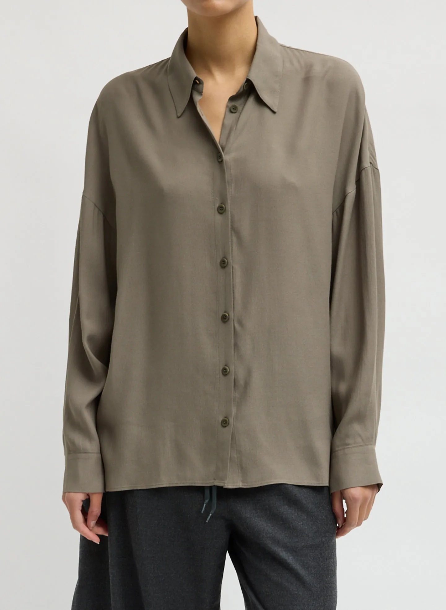 Feather Weight Eco Crepe Oversized Shirt sold by Tibi