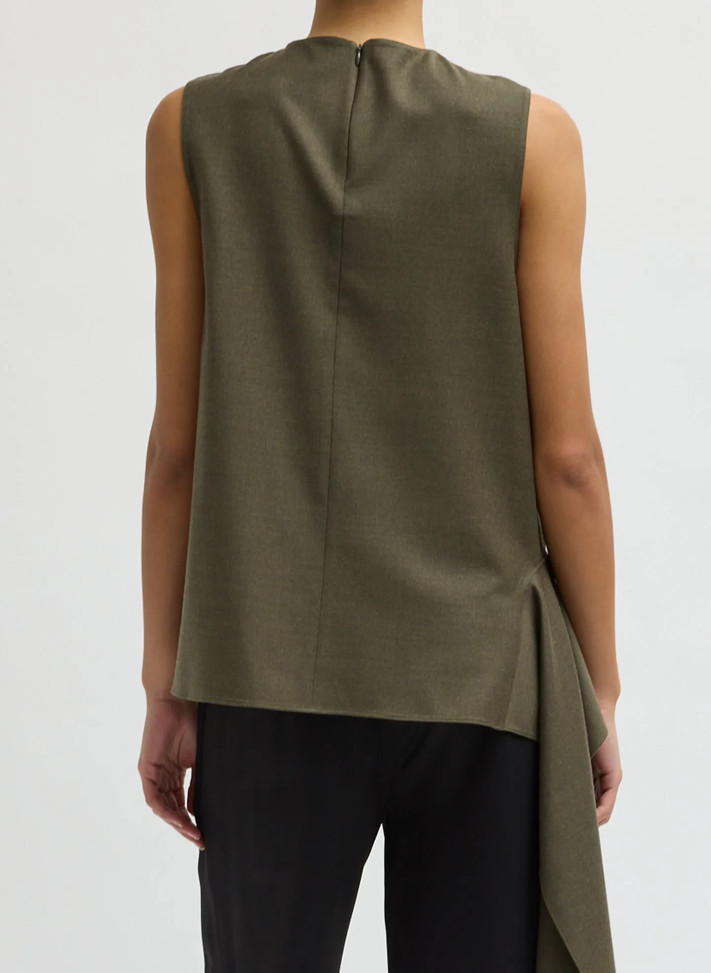 Cozy Flannel Asymmetrical Sleeveless Top sold by Tibi product image thumbnail 2