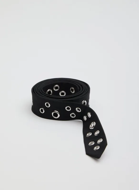 Recycled Tropical Wool Grommet Tie made by Tibi
