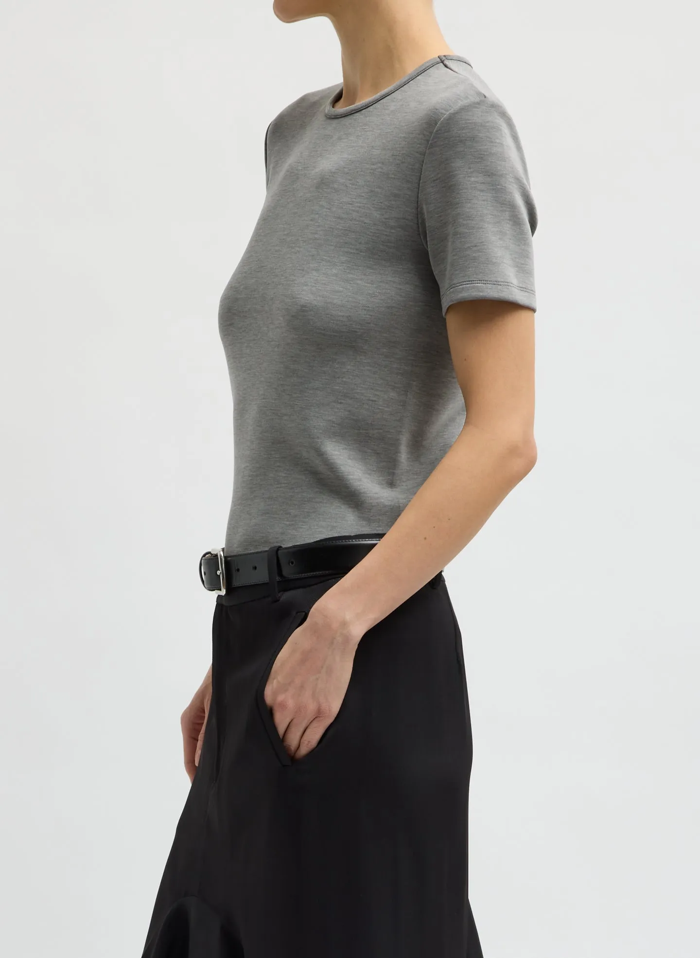 Feather Weight Viscose Neoprene Slim T-Shirt sold by Tibi product image thumbnail 2