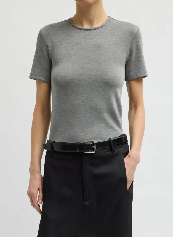 Feather Weight Viscose Neoprene Slim T-Shirt made by Tibi
