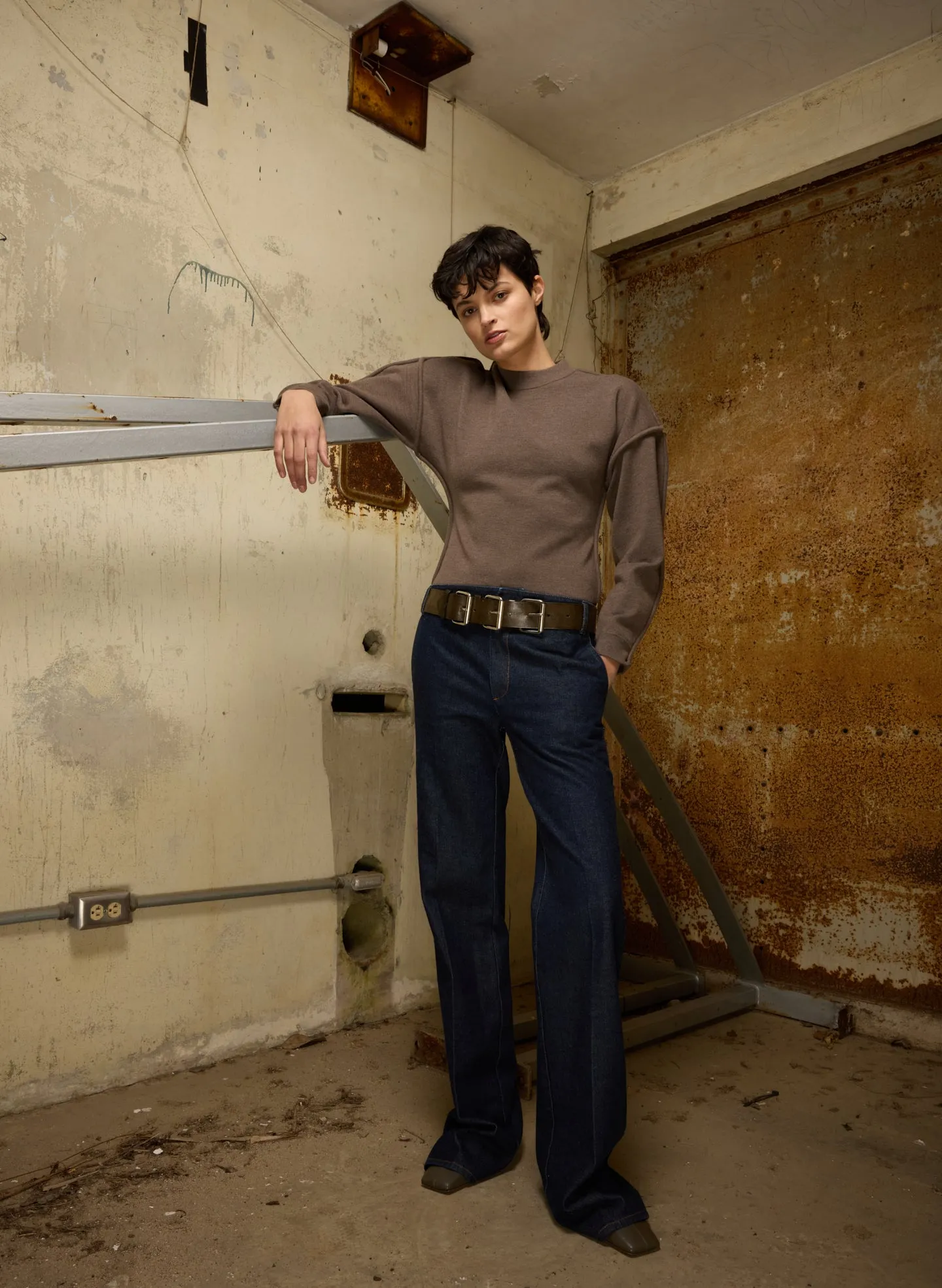 Sculpted Wool Fitted Sweater sold by Tibi product image thumbnail 2