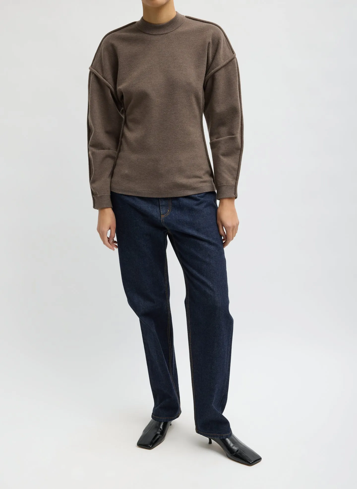 Sculpted Wool Fitted Sweater sold by Tibi product image thumbnail 5