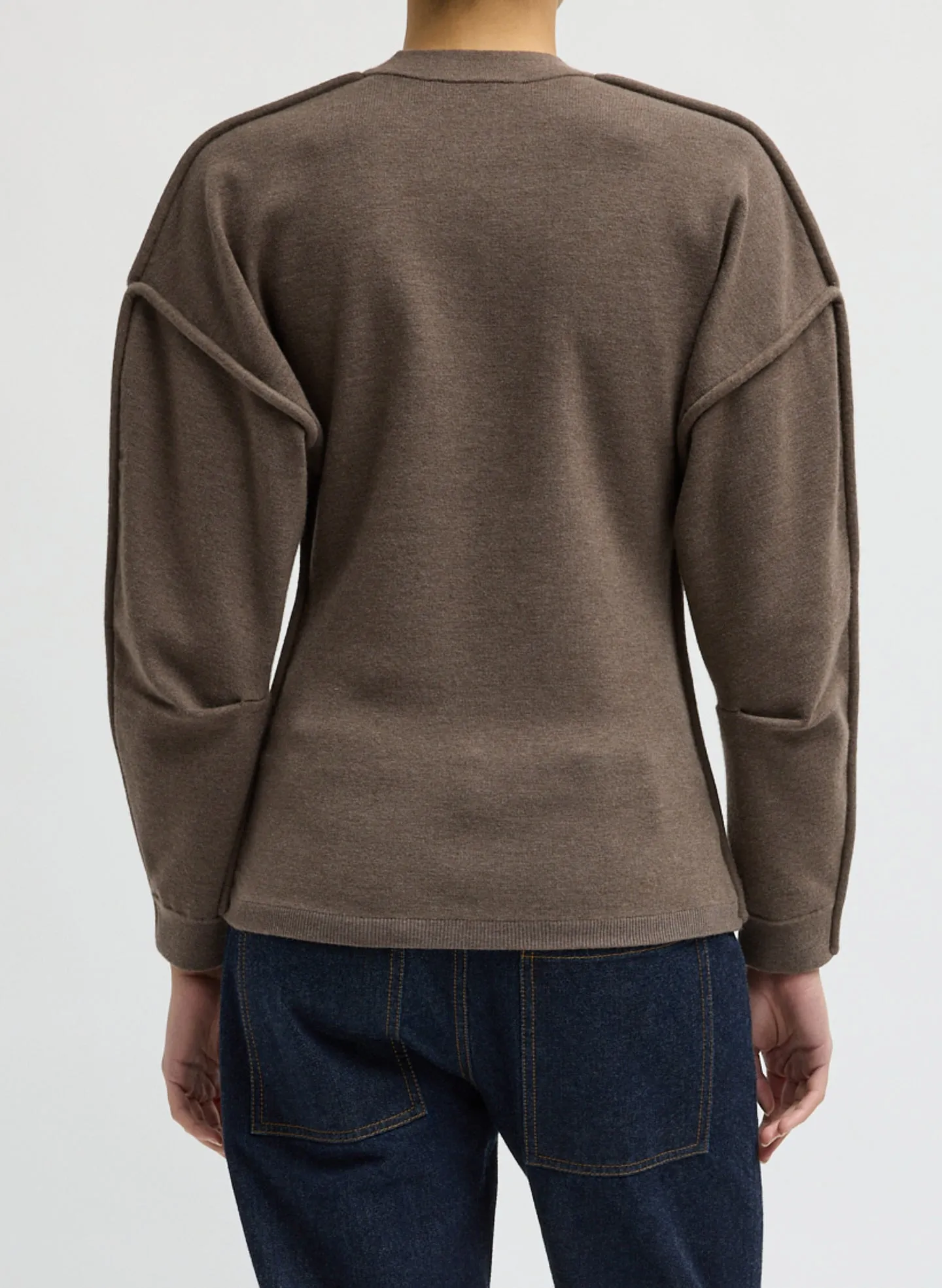 Sculpted Wool Fitted Sweater sold by Tibi product image thumbnail 4