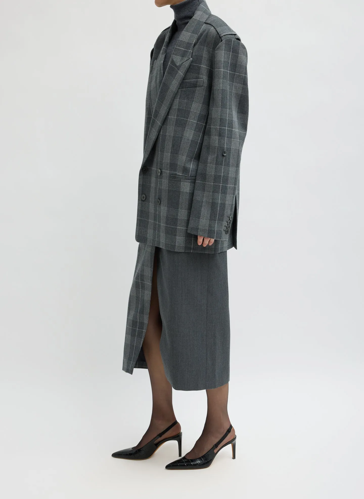 Papery Wool Plaid Easy Men's Blazer sold by Tibi product image thumbnail 3