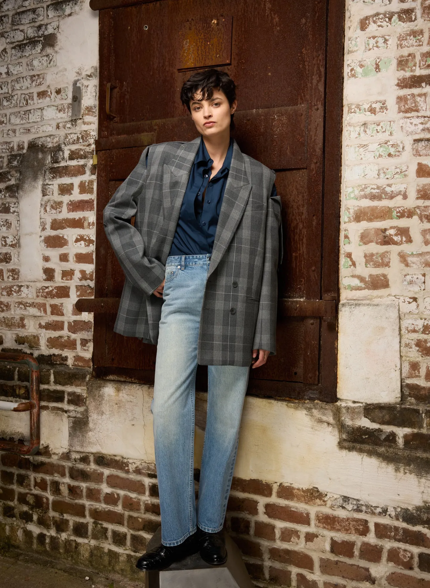 Papery Wool Plaid Easy Men's Blazer sold by Tibi product image thumbnail 2