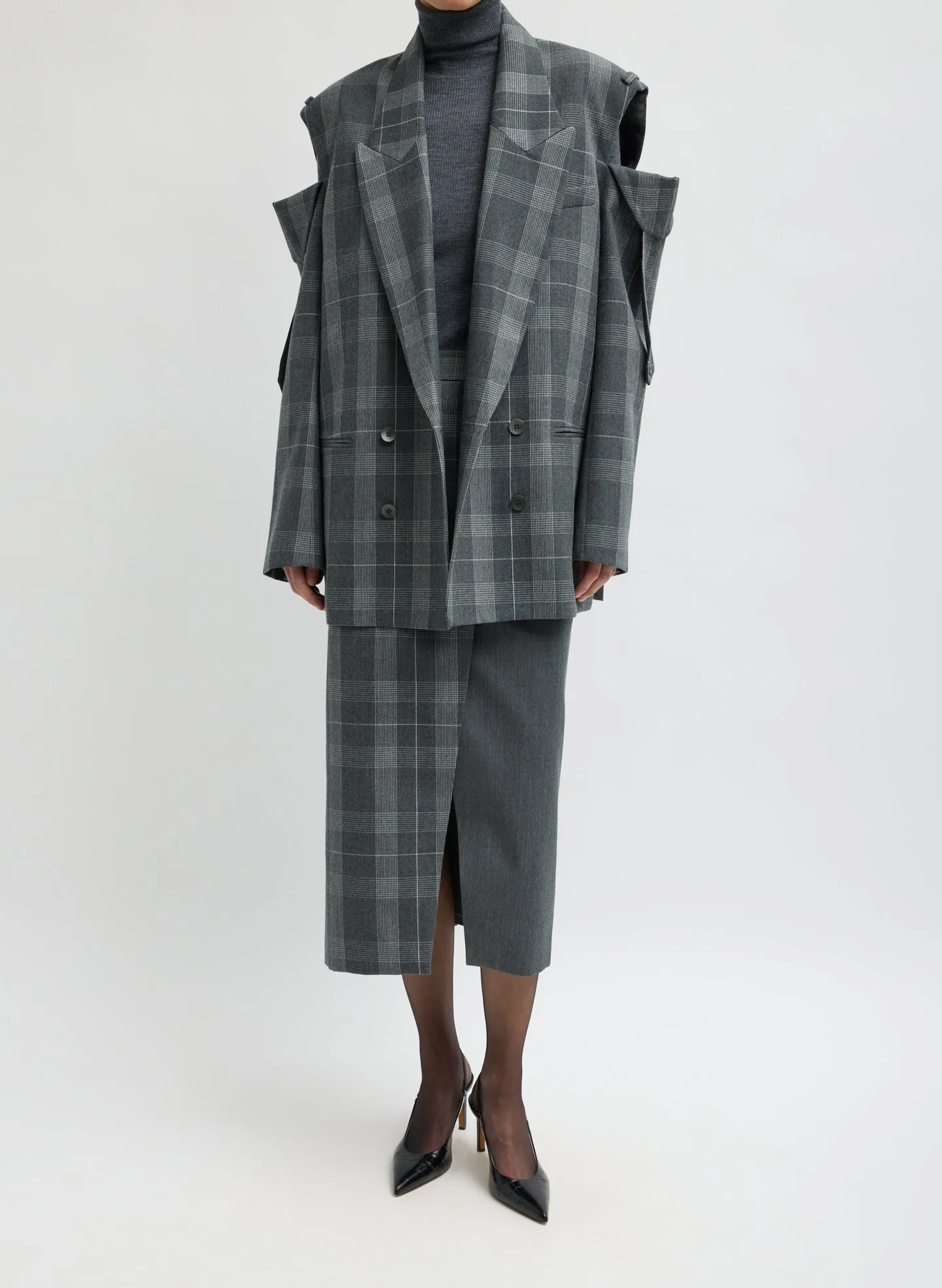 Papery Wool Plaid Easy Men's Blazer sold by Tibi product image thumbnail 5