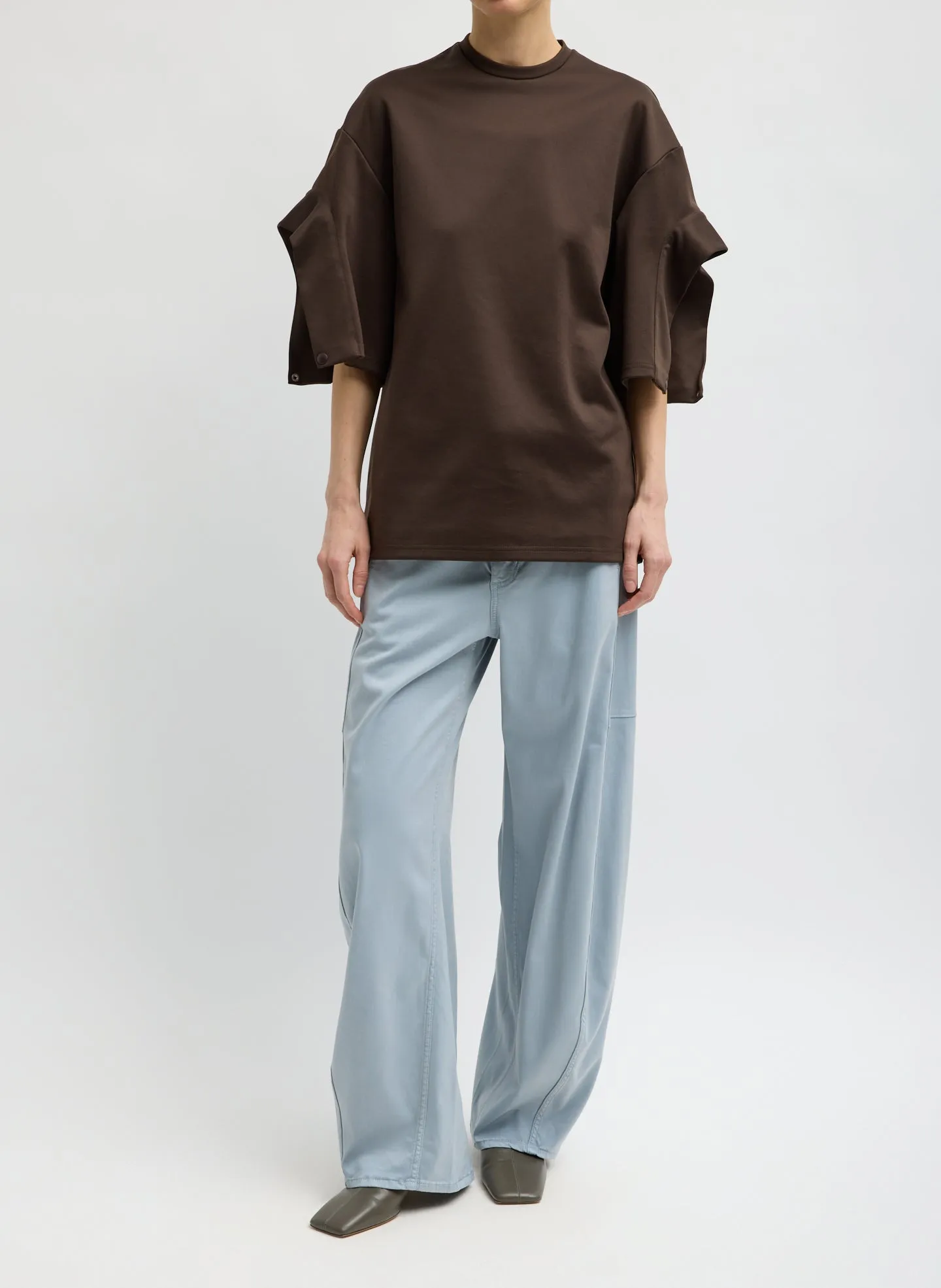 Active Knit Easy Drape Sleeve T-Shirt sold by Tibi product image thumbnail 5
