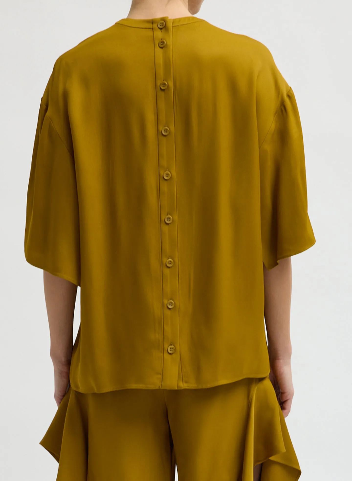 Eco Acetate Viscose Easy T-Shirt with Slit Detail sold by Tibi product image thumbnail 3