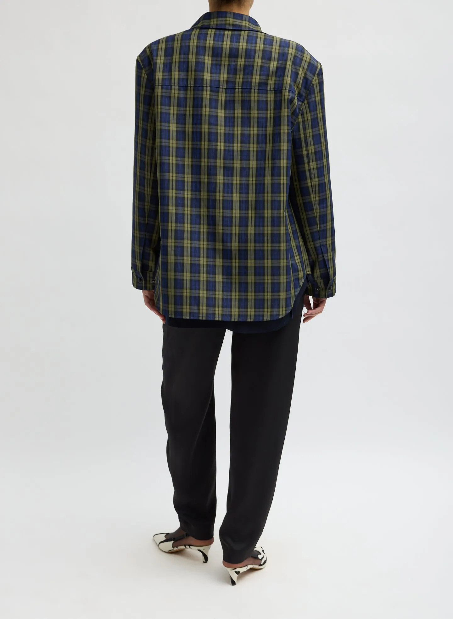 Techy Plaid Easy Shirt Jacket sold by Tibi product image thumbnail 2