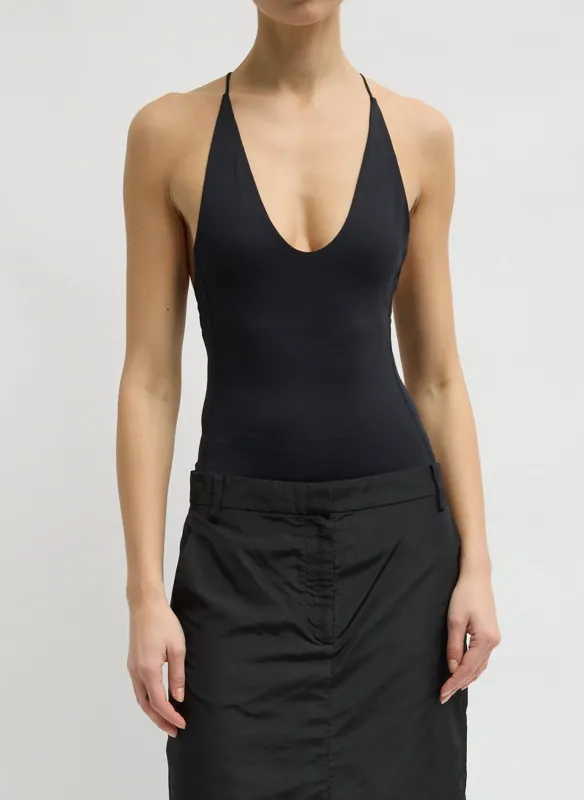 Stretch Light Weight Tech Knit Racerback Bodysuit made by Tibi