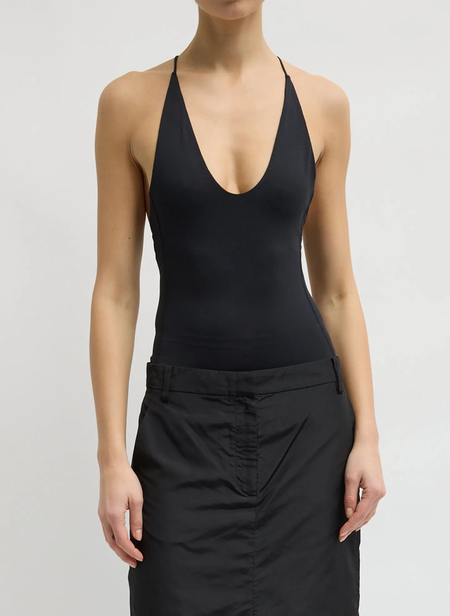 Stretch Light Weight Tech Knit Racerback Bodysuit sold by Tibi