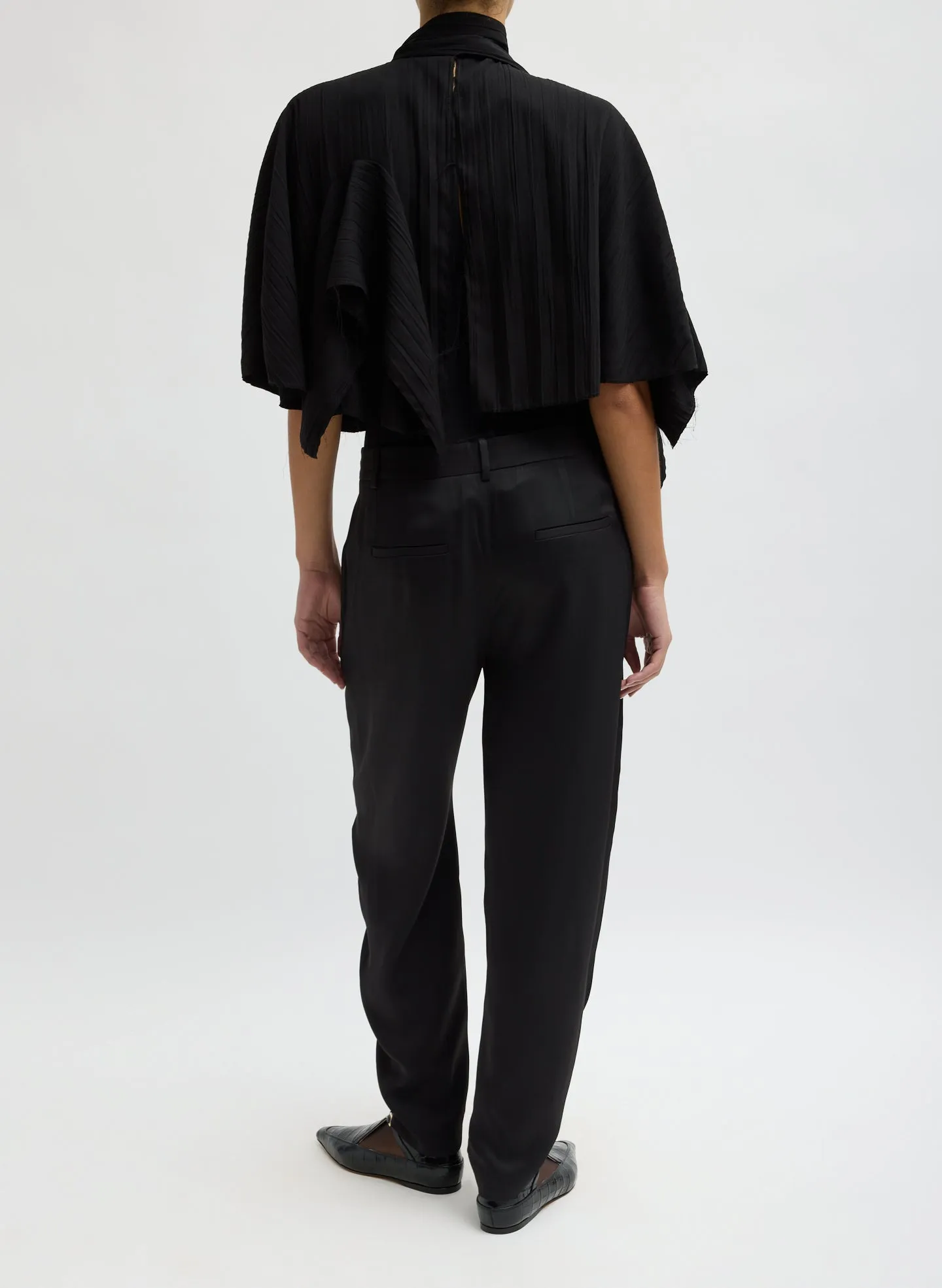 Creased Acetate Drape Cape Tie Top sold by Tibi product image thumbnail 4