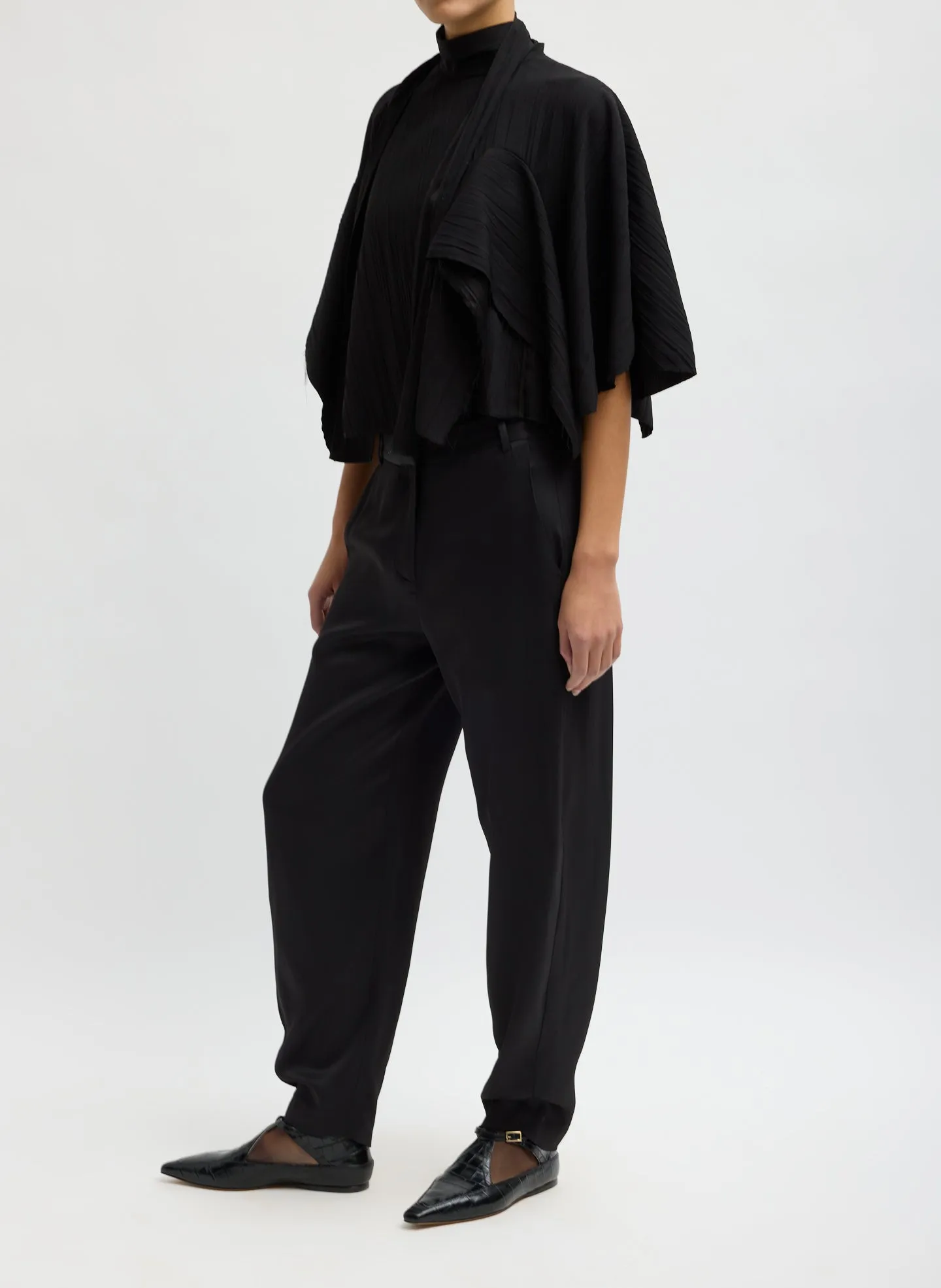Creased Acetate Drape Cape Tie Top sold by Tibi product image thumbnail 2