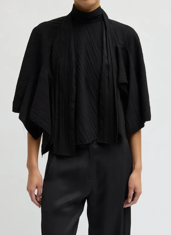 Creased Acetate Drape Cape Tie Top made by Tibi