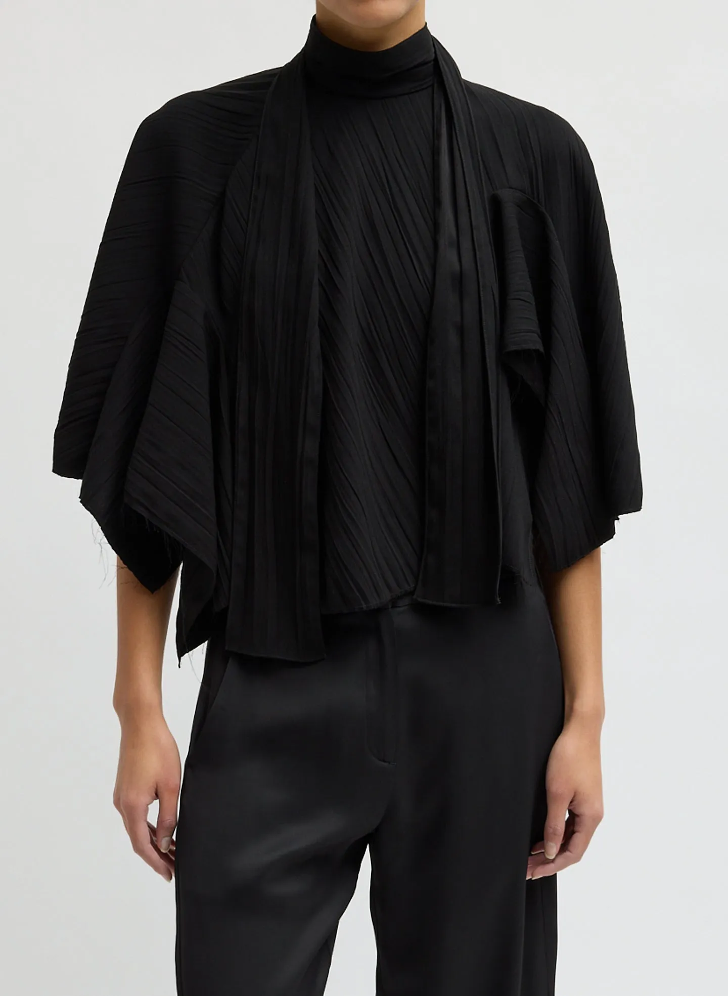 Creased Acetate Drape Cape Tie Top sold by Tibi