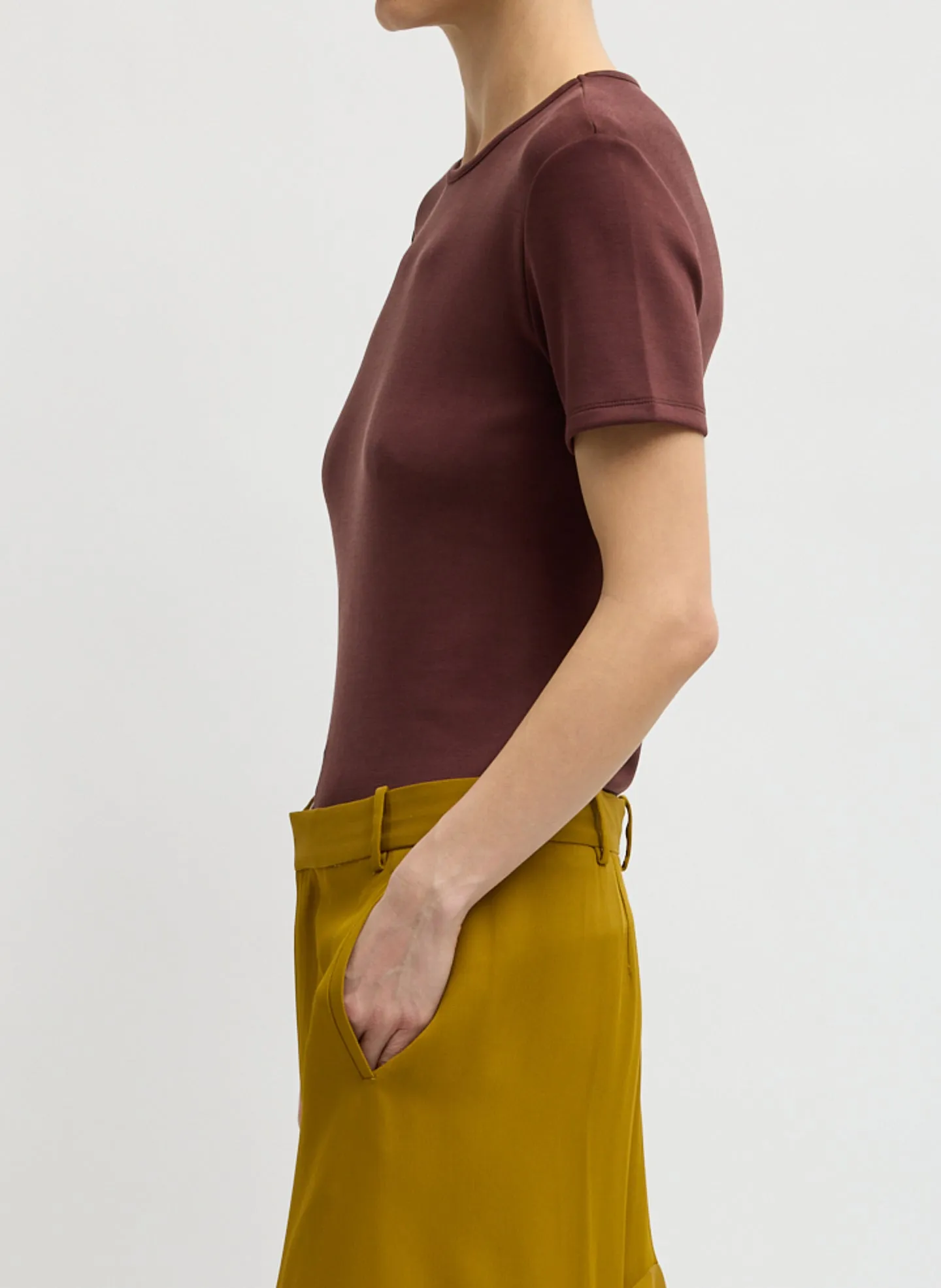 Feather Weight Viscose Neoprene Slim T-Shirt sold by Tibi product image thumbnail 2