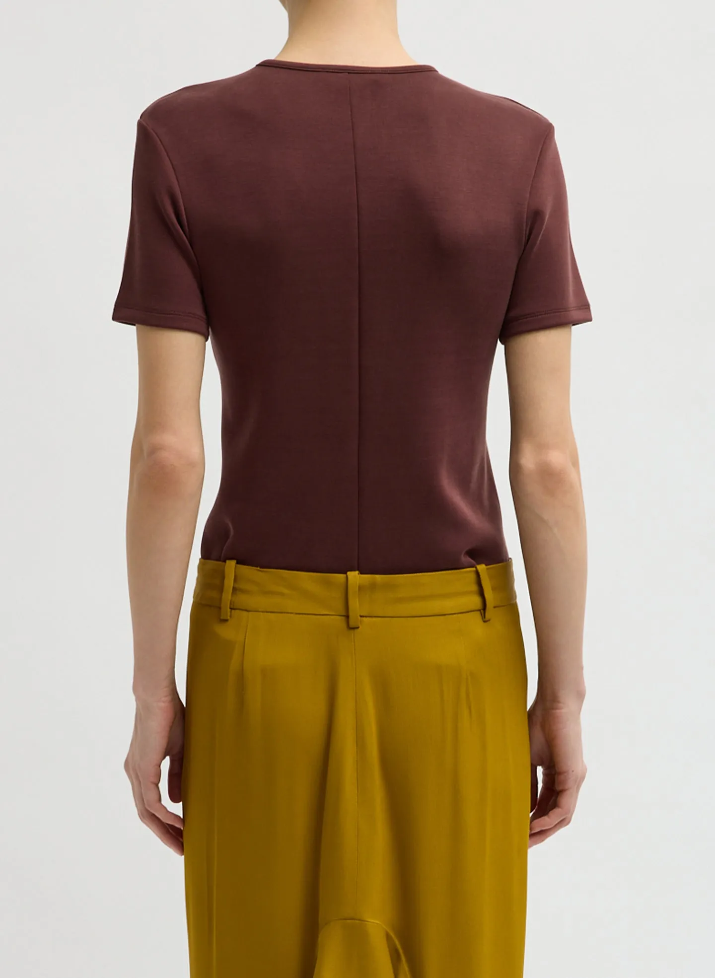 Feather Weight Viscose Neoprene Slim T-Shirt sold by Tibi product image thumbnail 3